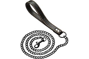 Black Chain Dog Leash Metal Chew Proof Leash 4.5FT Heavy Duty Pet...