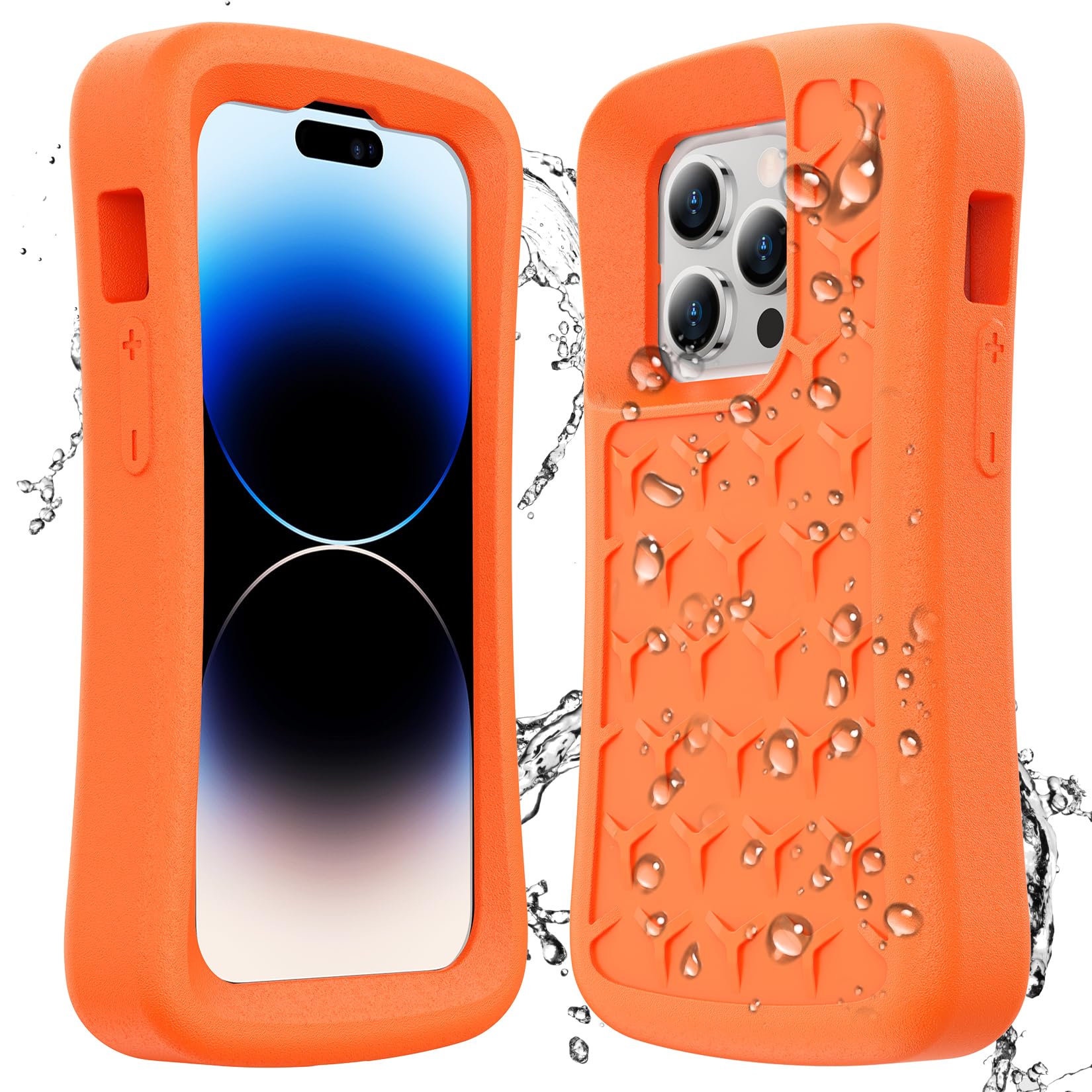 SPIDERCASE Floating Phone Case for iPhone 16 Plus/15 Pro Max/15 Plus/14 Pro Max/14 Plus/13 Pro Max with Waterproof Dry Bags and Lanyard EVA Foam