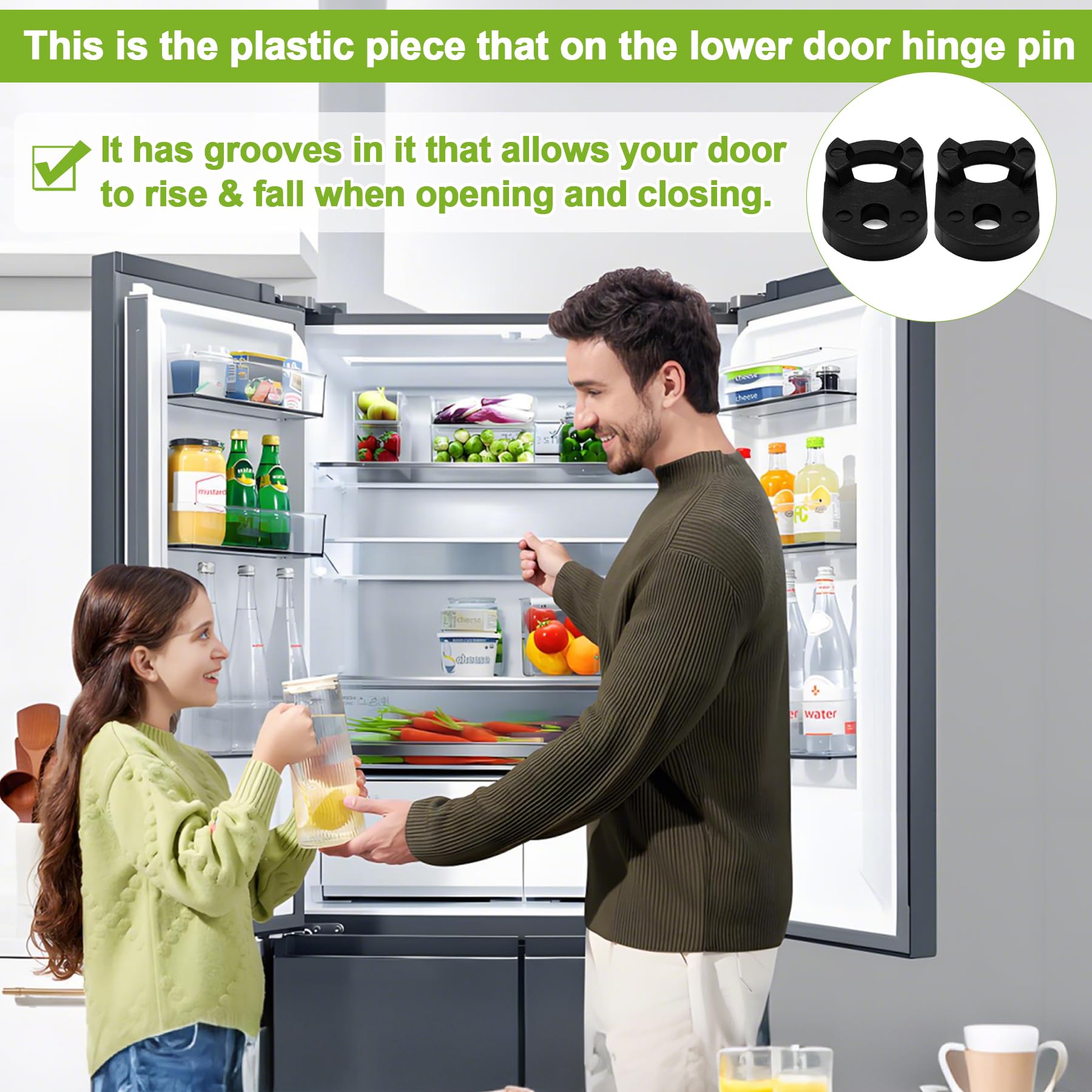 WR2X4901 - 2 unidades para bisagra de puerta de refrigerador GE AP2058495 PS297995