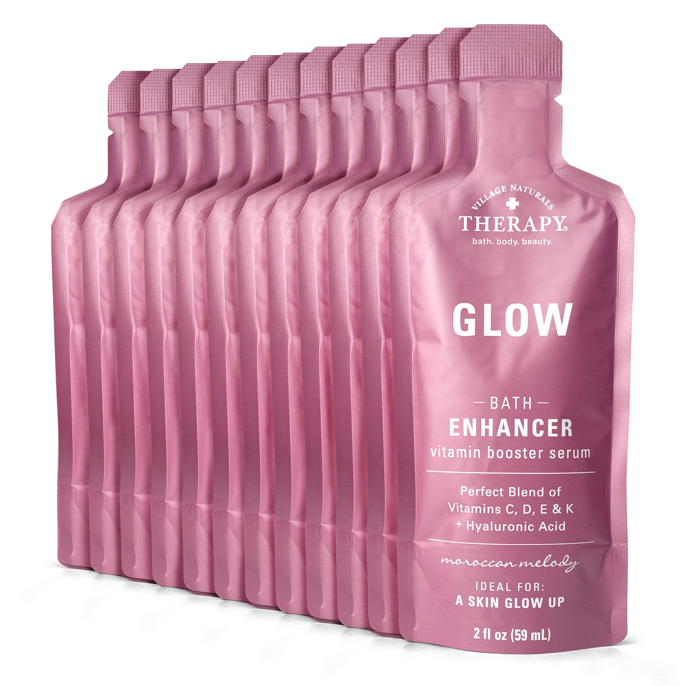 Village Naturals Therapy Glow Bath Enhancer Vitamin Booster Serum, Morrocan Melody Scent, 2 fl. oz., Pack of 12