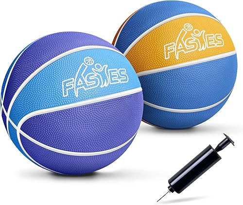 Mini baloncesto que brilla en la oscuridad con bomba (6 pulgadas, paquete de 4), mini baloncesto brillante para aro de interior y exterior, pequeñas