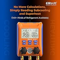 Vista 5 de Elitech Wireless Digital Manifold Gauge Set Data Logging Refrigerant HVAC Gauges with Hoses, Temperature Clamps, LMG-10W
