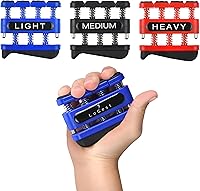 Logest Finger Strengthener Set: 3 Resistance Levels (3-11 lbs) for Hand, Forearm, Grip Strength - Musicians, Climbers, Therapy