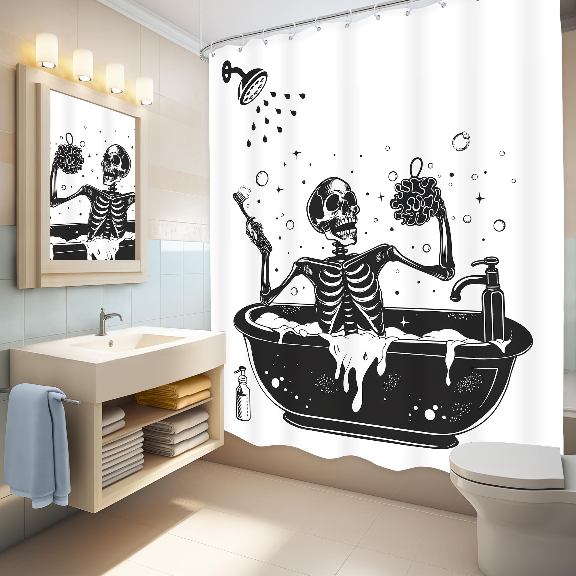 Amazon.com: LGhtyro Funny Skull Shower Curtain Bathroom Set