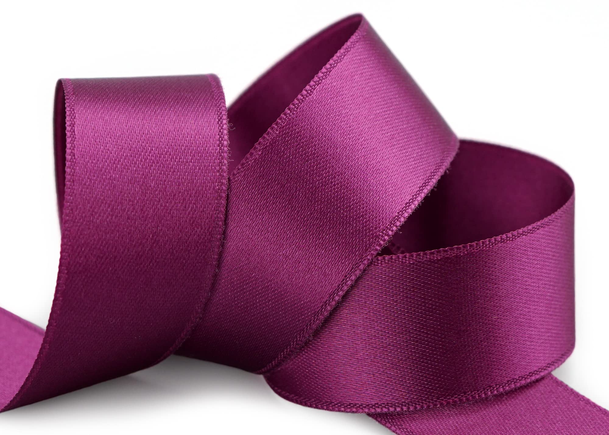 Ruban Satin Double Face FILOUFACE - Noir, Largeur 25 Mm, Longueur 6 Mètres, Pour Couture Et Décoration