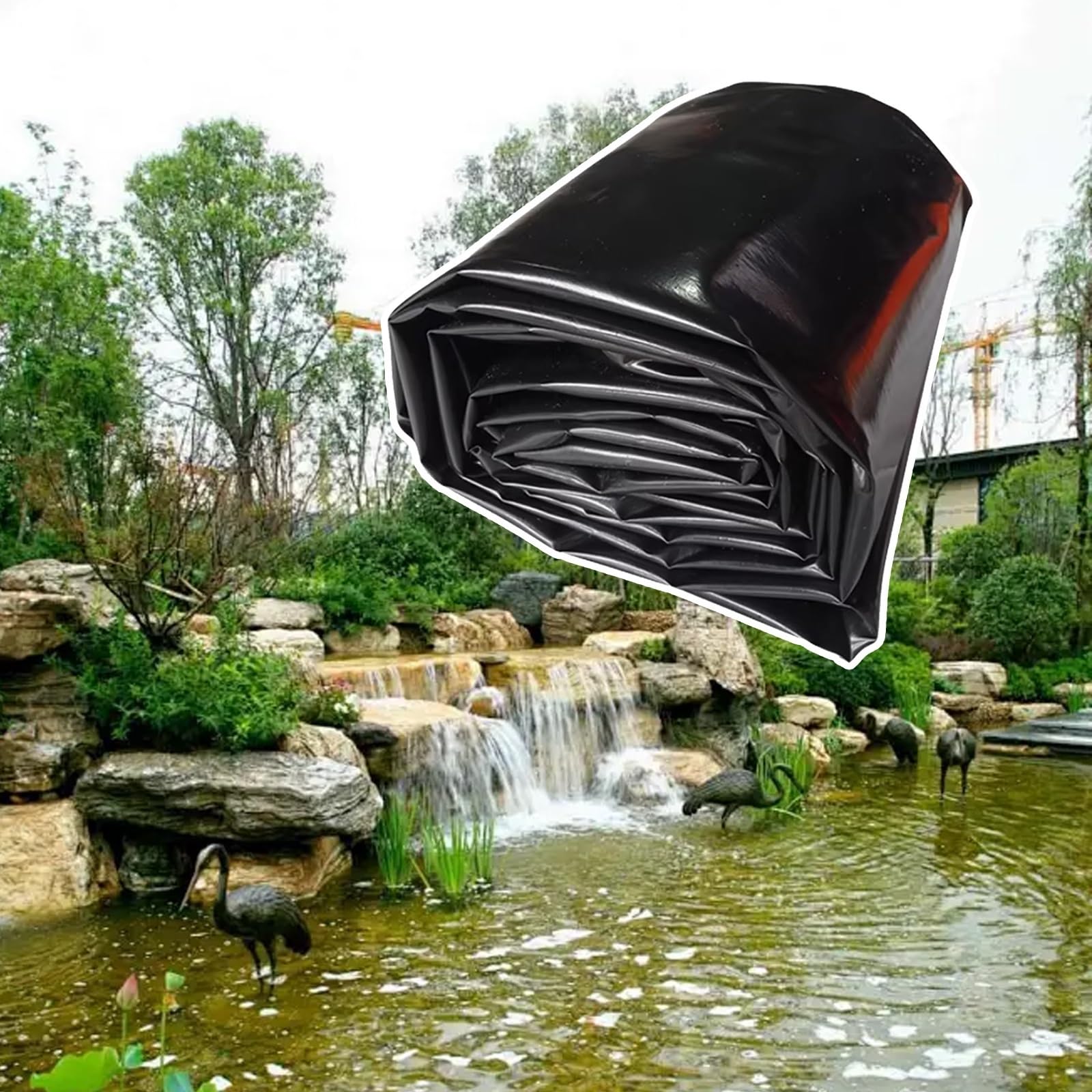 Bâche pour bassin extérieur pliable 13x5 m idéale pour créer un jardin aquatique