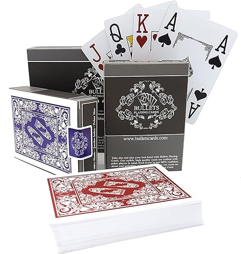 Paquete doble de naipes profesionales - cartas de póquer estilo casino profesional para Texas Holdem - índice jumbo premium con cuatro pips