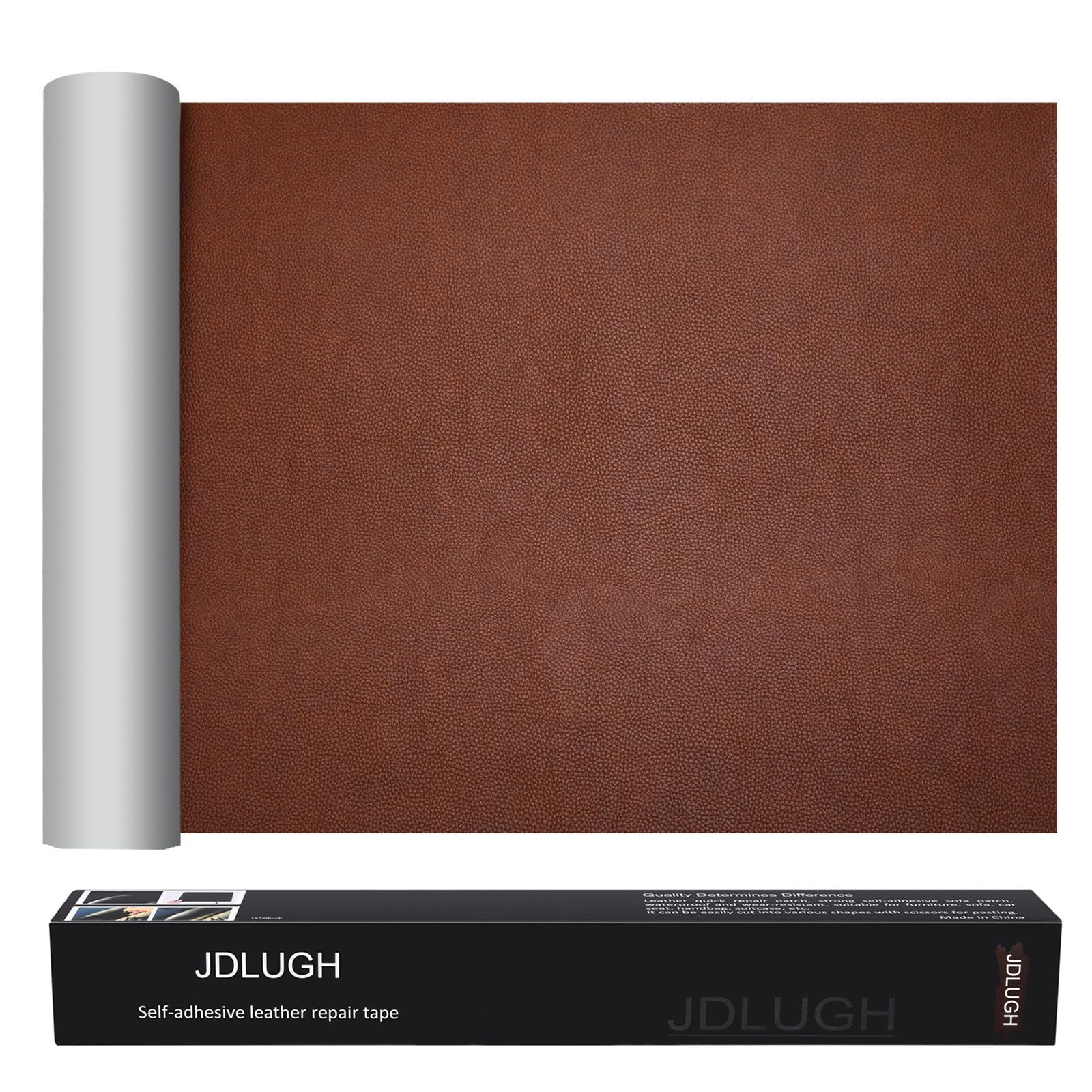 Sofa Leather Repair Patch Tape, Large Self Adhesive Couch, Car Seat, Office Chair, Leather Furniture, Vinyl Repair Patch Kit for Furniture (15x60 Inch, Brown)