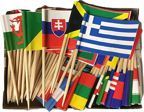 Caja de 100banderas del mundo banderas de países con palillos perfectas para los juegos olímpicos