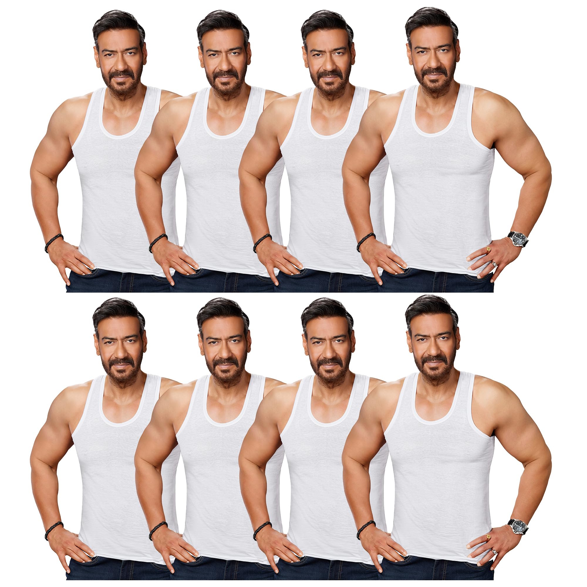 amul comfy Men's Pure Cotton White Vest Pack of 8-picture-31
