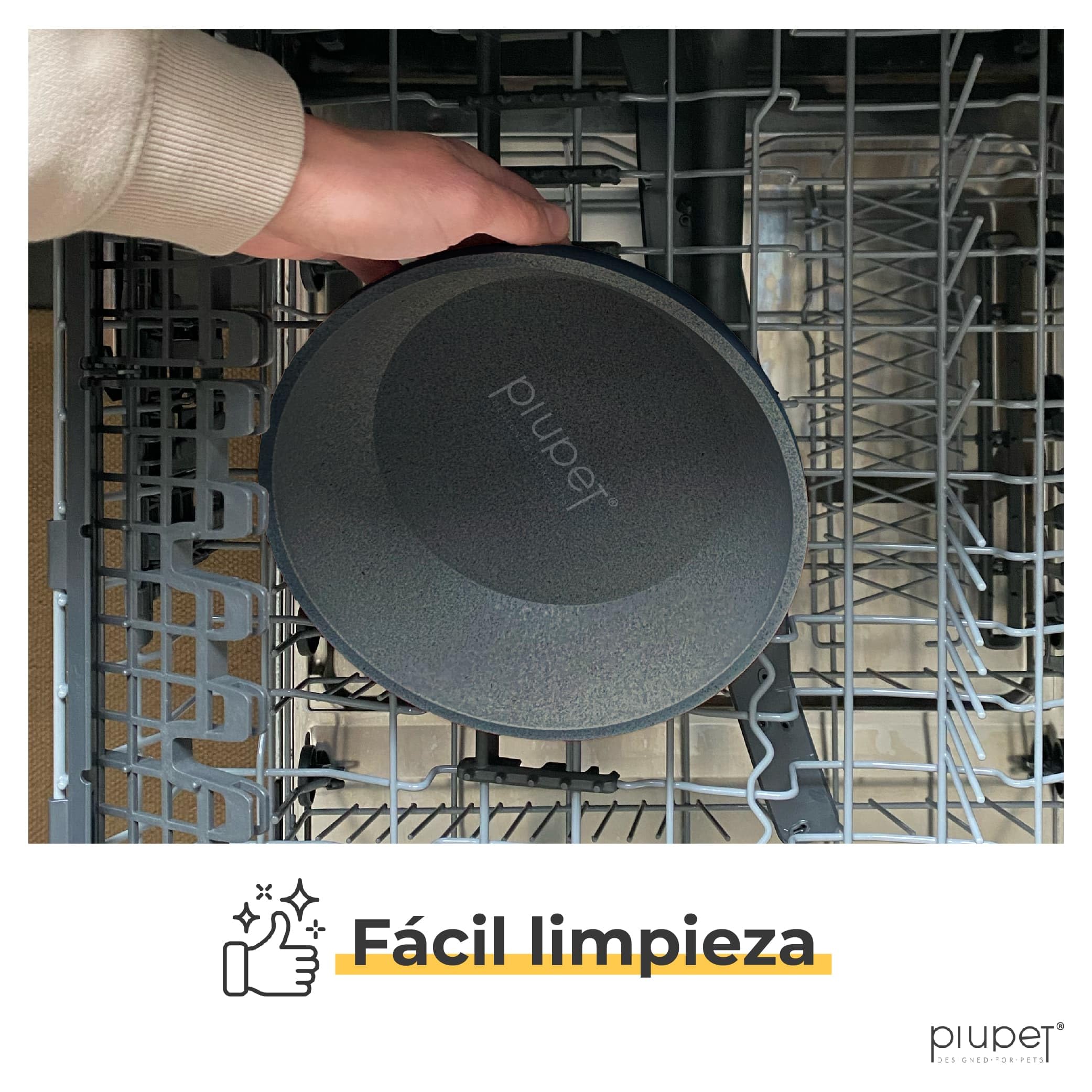 PiuPet® Comedero y Bebedero Para Perro I 2X 1,6L I Gris I Apto Para Lavavajillas I 21,5cm Diámetro I Cuenco I Accesorios