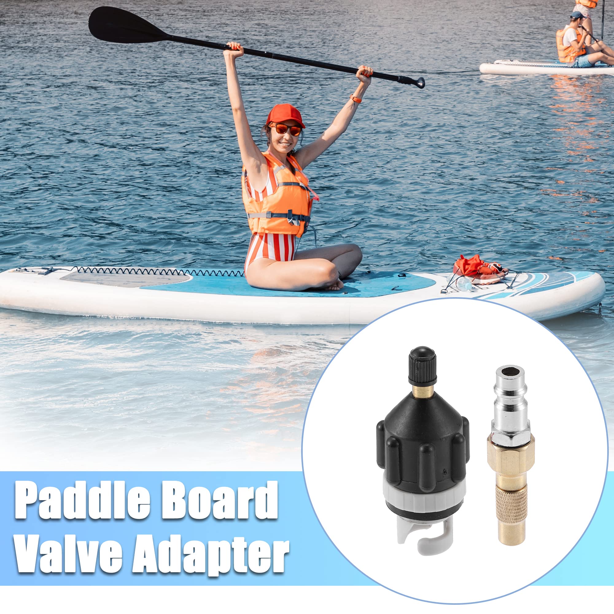X AUTOHAUX 1 Set Paddle Board Valve Adapter with European Type Push Inflatable Nozzle for Compressor Paddle Board Dinghy Stand Up Paddle Board Inflatable Boat