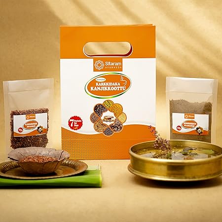 Sitaram Ayurveda Oushadha Karkkidaka Kanji 540 GM | Boosts Immunity, Improves Digestion And Metabolism, Nourishes And Revives | Karkidaka Kanji Kit