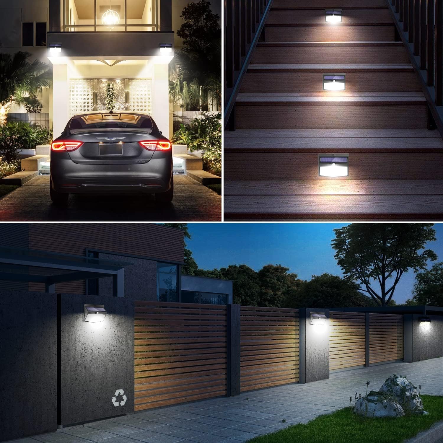 Peasur Luce Solare LED Esterno 138 LED Lampada Solare da Esterno con Sensore di Movimento 3 Modalità Faretti Solari a Led da Esterno IP65 Impermeabile Luci Solari Esterno per Giardino-3 Pezzi