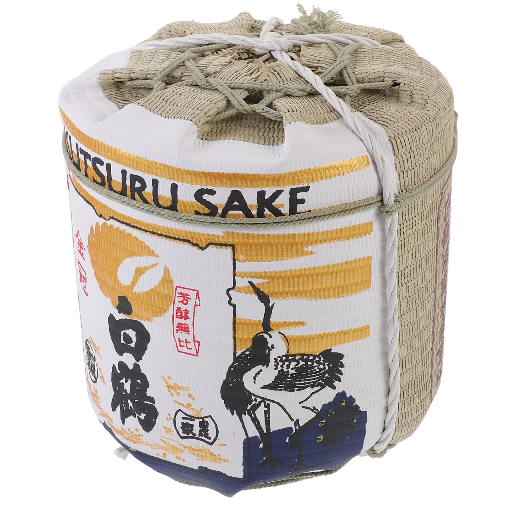 Kichvoe Sake Barrel Biraki Set Japanese Beer Barrel Figurine Foam Wine Barrel Model Saki Bucket Sake Decanter Japanese Izakaya Decor Sushi Decoration