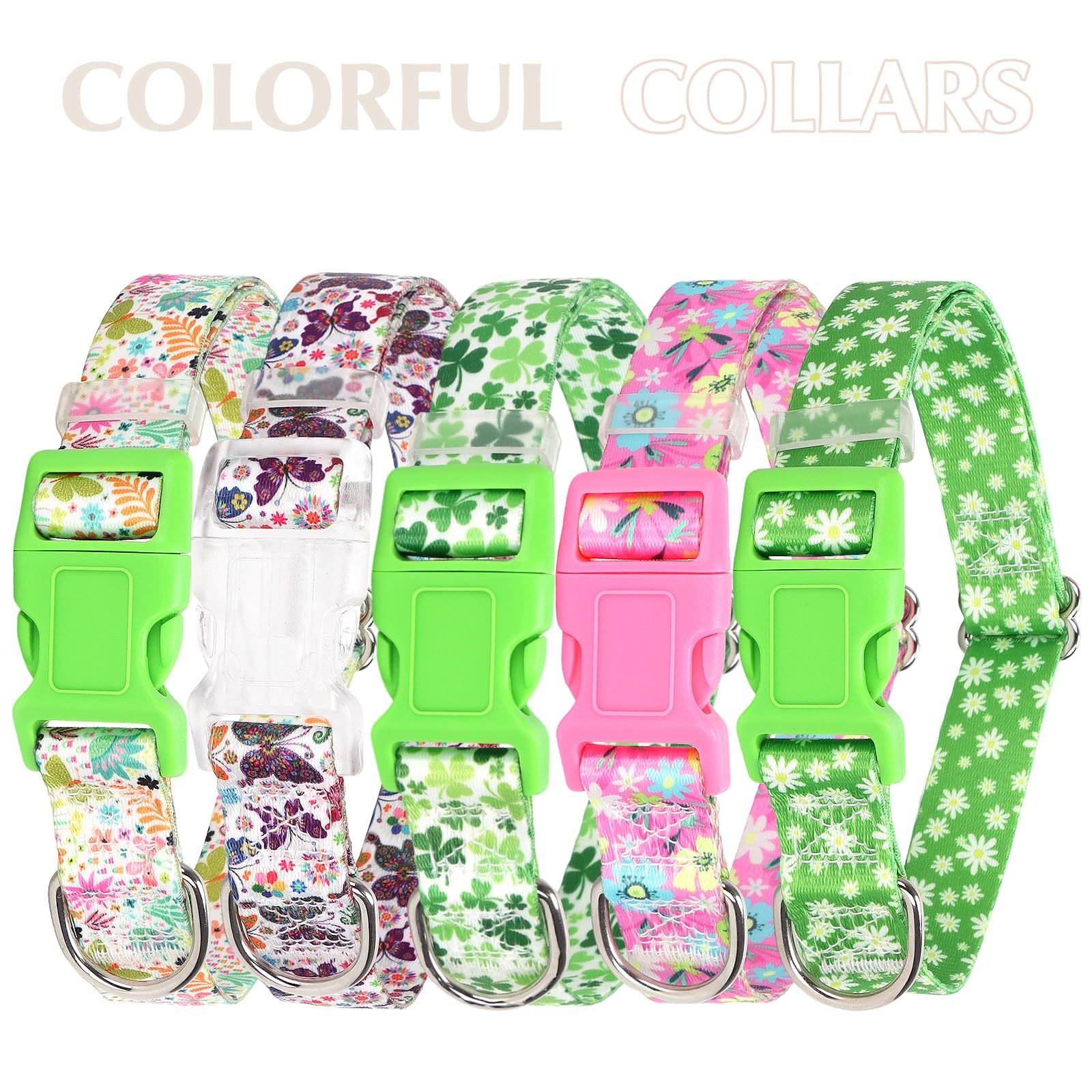 Collares para perros pequeños, collar de perro rosa con patrones de flores bohemias, ajustable, cómodo, suave, duradero, para perros XS, pequeños, medianos, grandes, extragrandes (S)