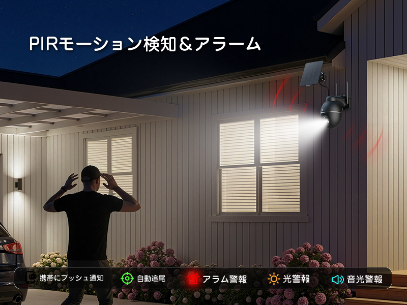 Amazon.co.jp: 800万画素・360度PTZ Dipclea 防犯カメラ 屋外 ソーラー