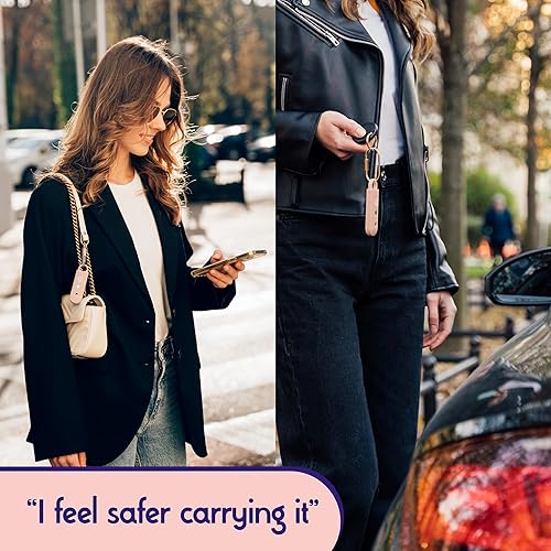 Miniatura 2 de Vantamo Alarma personal para autodefensa con aviso de batería baja, luz estroboscópica y extra fuerte de 130 dB doble altavoces, juego de llaveros