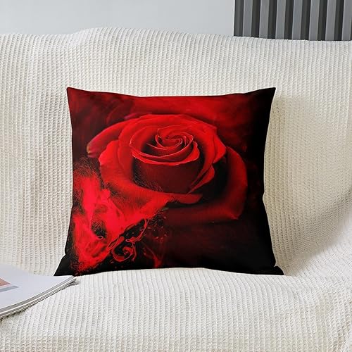 Miniatura 9 de Fundas de almohada geométricas modernas de color rojo, marrón y negro, fundas de cojín retro con espirales circulares de 22 x 22 pulgadas, juego de