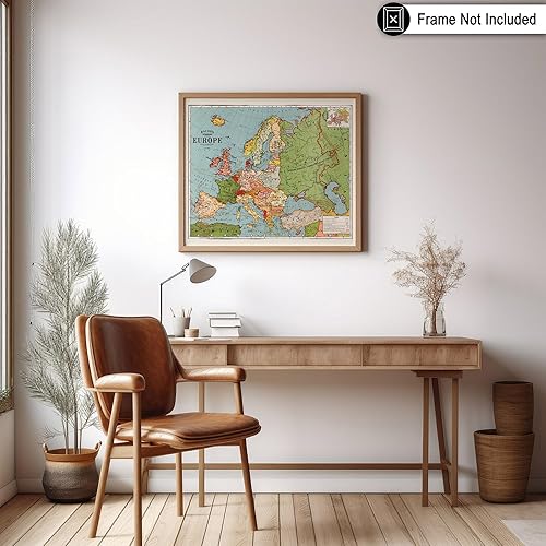 Miniatura 6 de Poster Master Póster de mapa  Impresión del mapa estándar de Europa de Bacon  Arte de zonas horarias  Regalo para hombres, mujeres, estudiantes y