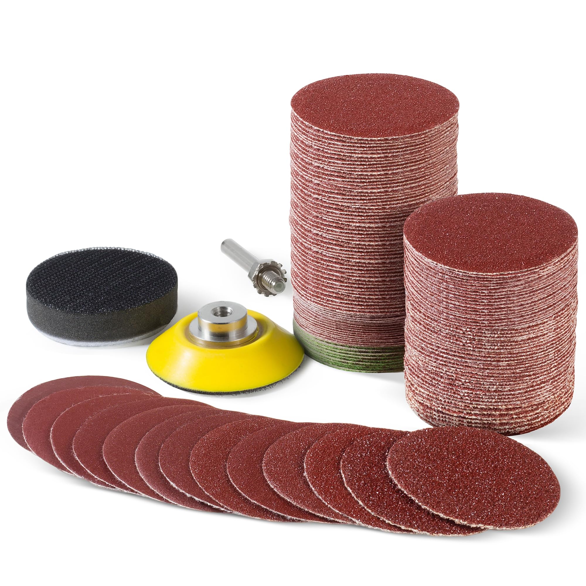 143PCS 50mm Sanding Discs Grit 40-3000 Polishing Kit Drill Sanding Attachment Hook and Loop Car Polishing Pads for Drill