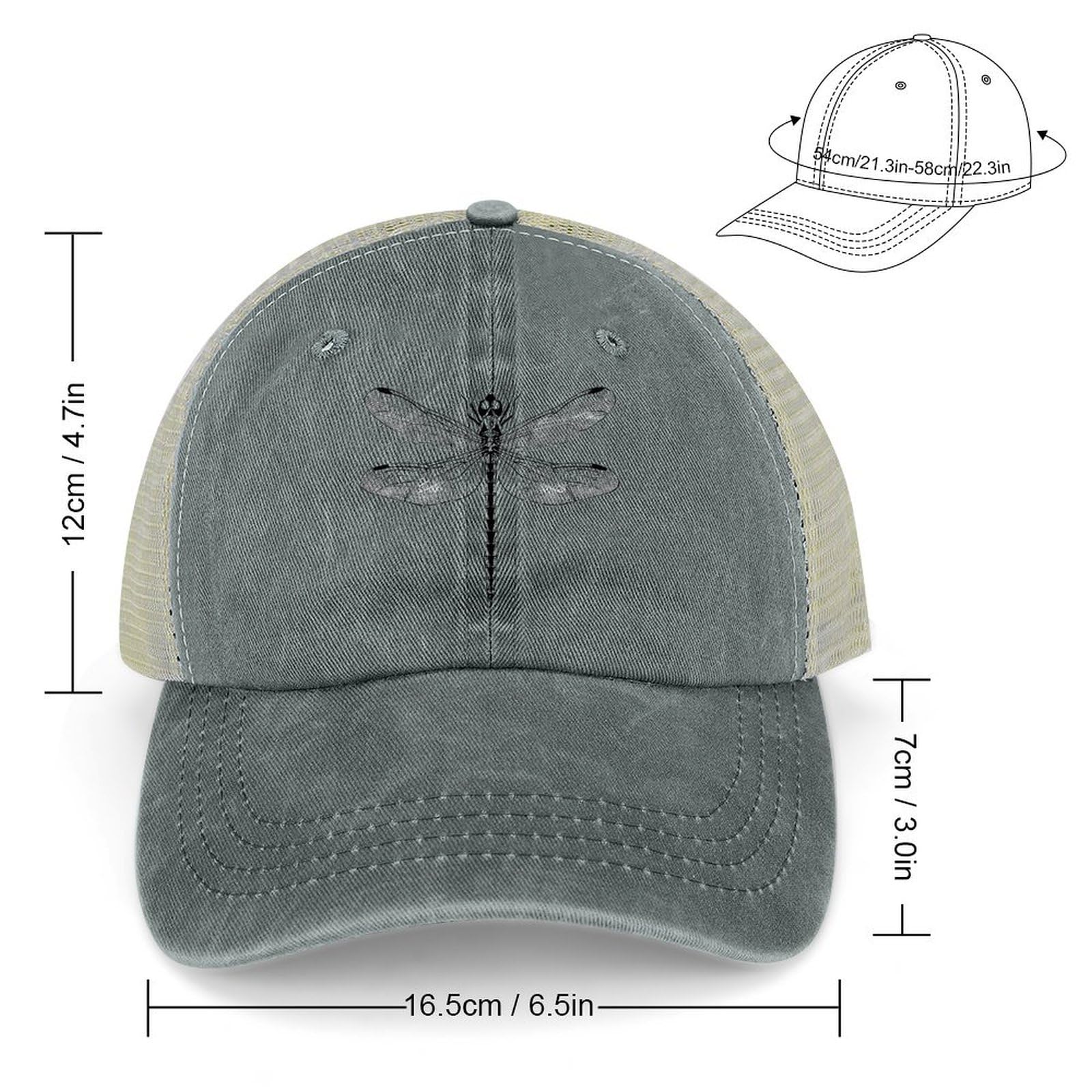 Tribal Dragonfly Classic Baseball Mesh Back Cap Golf Dad Hat Adjustable Snapback Hats for Men Women