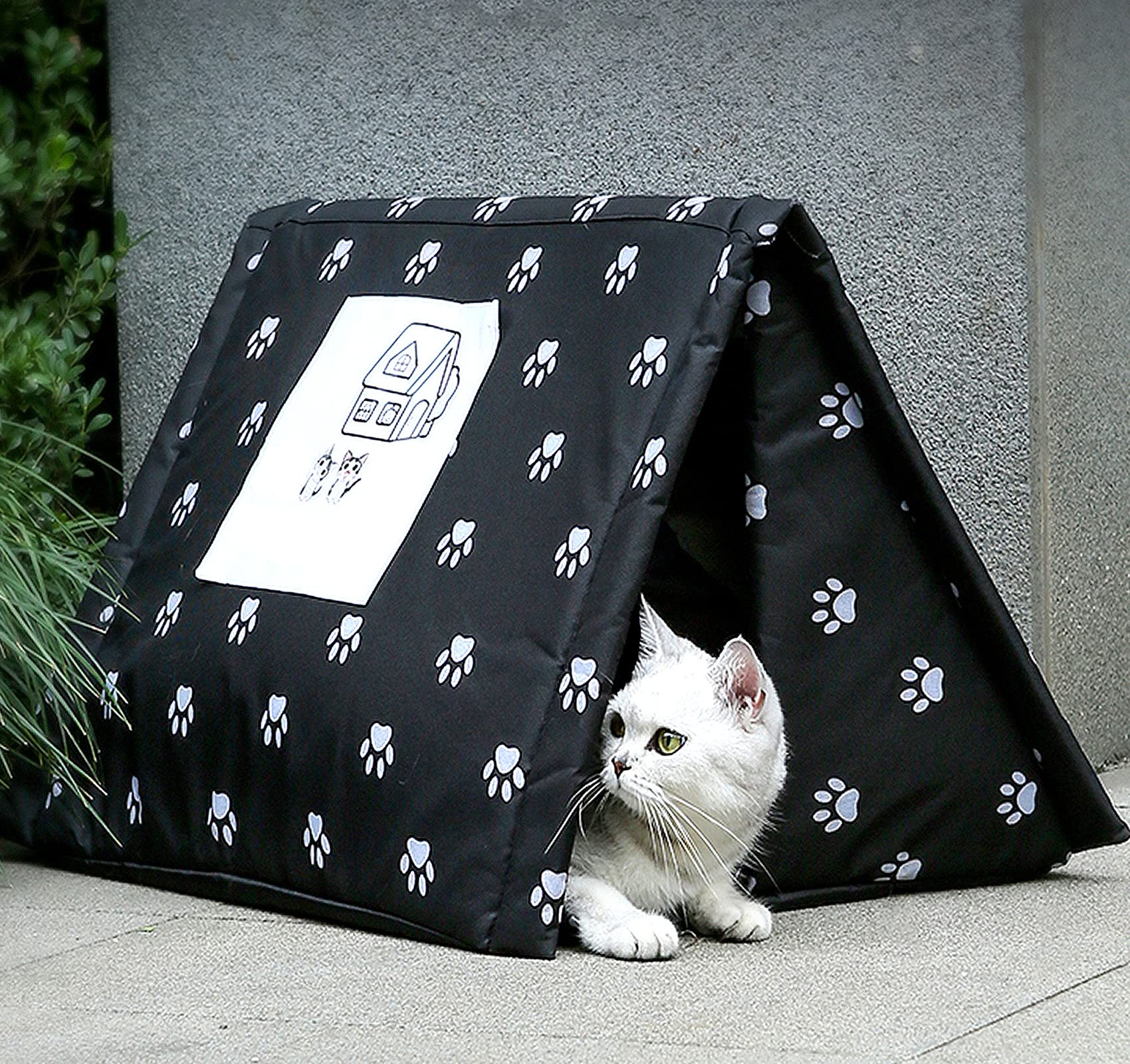 Niche Extérieure Pour Chat - Isolée, Imperméable, Avec Coussin - Pour Hiver, Jardin, Garage - Tailles S/M/L