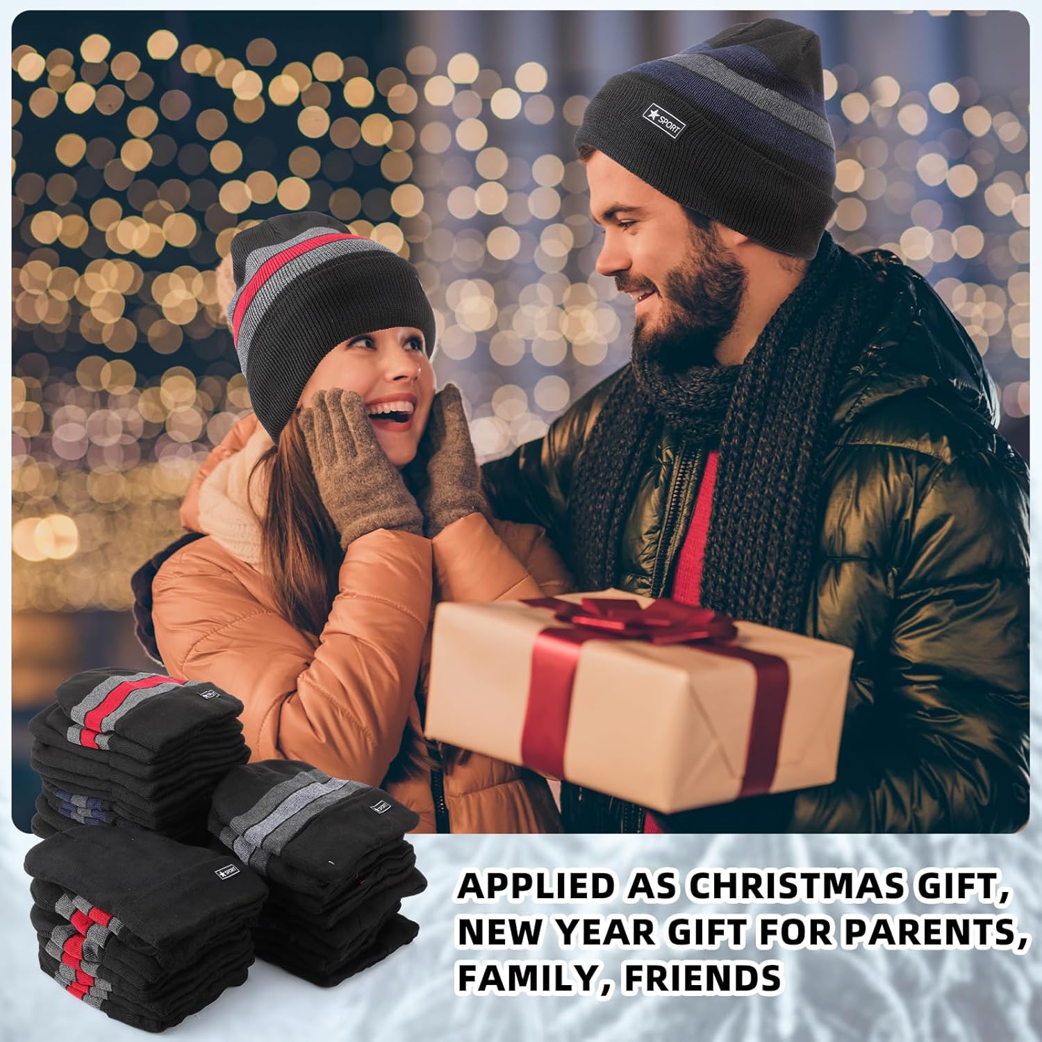 Kigeli 50 Pcs Bulk Winter Beanie for Homeless Donation Unisex Warm Knitted Beanie Hats with Fleece Lining Skull Cap for Women Men Homeless Pure Black - Image 6