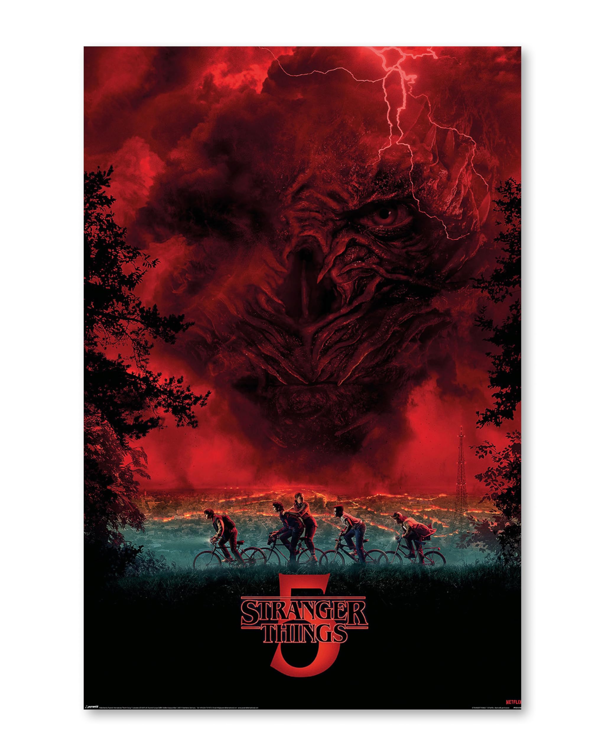 Pyramid International Stranger Things Poster-Set (5 Motive) – Plakate Staffeln 1–5 – je 61 × 91,5 cm – Retro-Look für Nerd-Wall, Gaming-Room & Home-Cinema