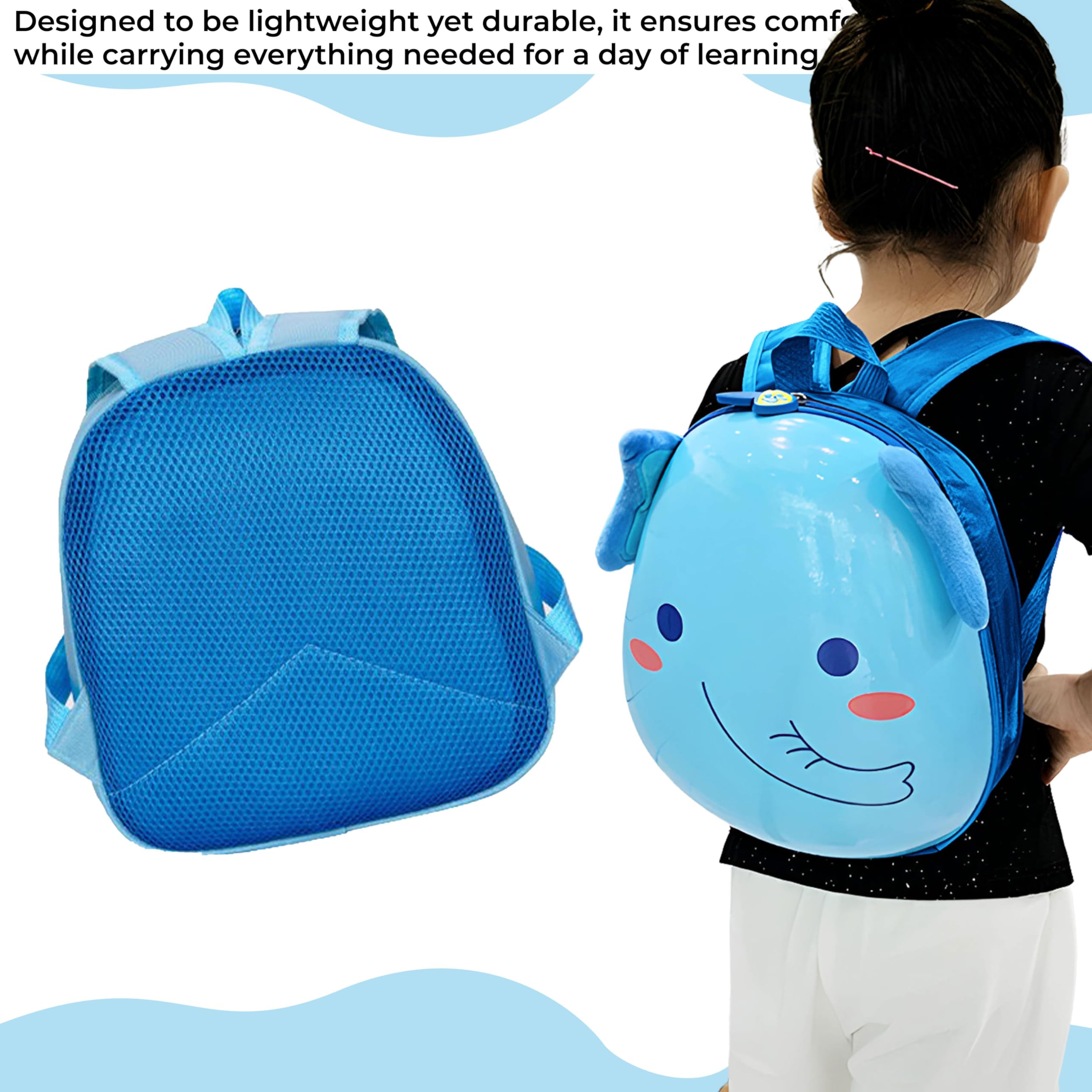 Kraptick Cute Cartoon Printed Bag β Lightweight Toddler Stylish Kid's School Backpack for Boys & Girls, Soft & Comfortable Kid's Bag, Perfect Travelling Bags for Picnic (Blue) 4