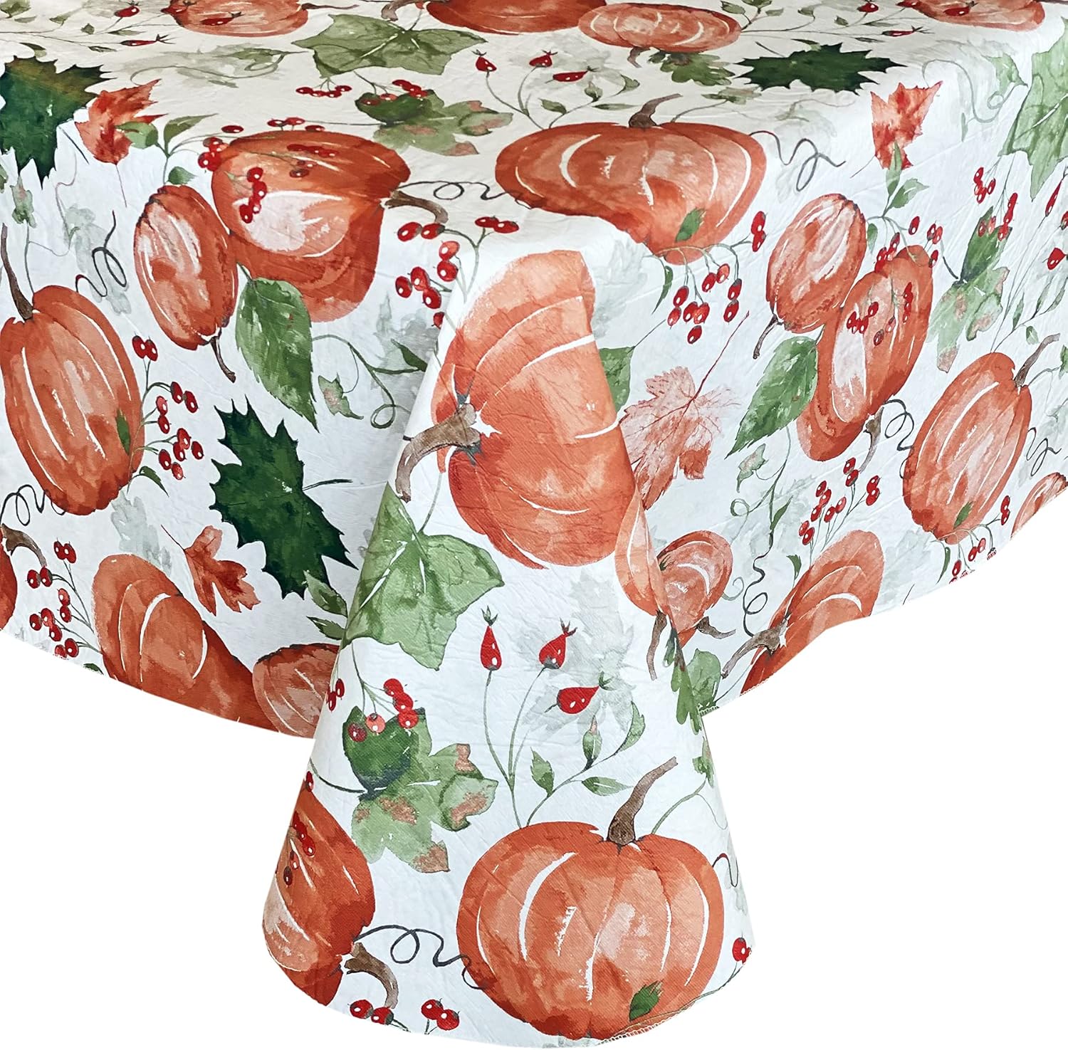 Lintex Pumpkin Gathering PEVA Non Toxic Autumn Vinyl Tablecloth, Thanksgiving