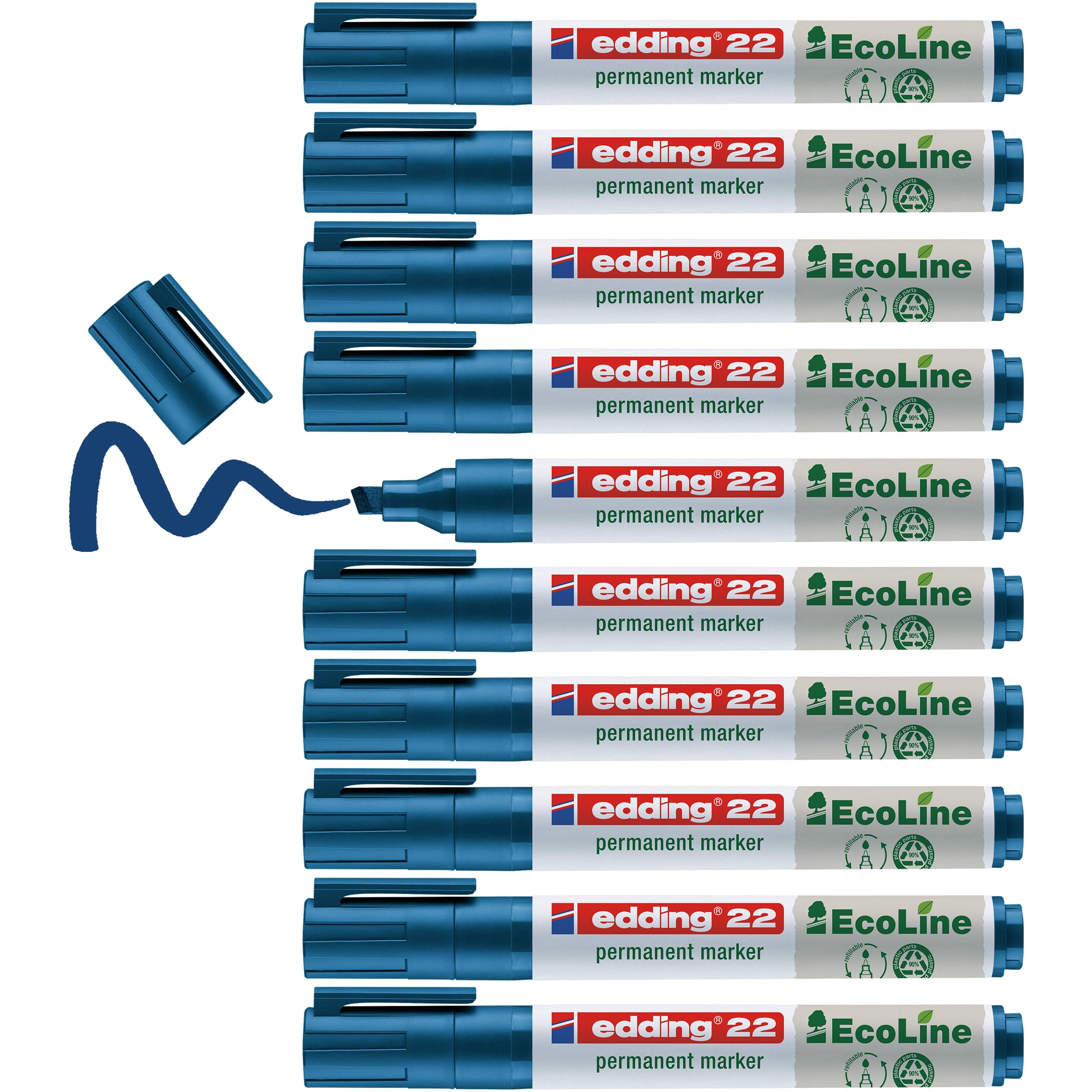 edding 21 EcoLine permanent marker black Box of 10 34444J