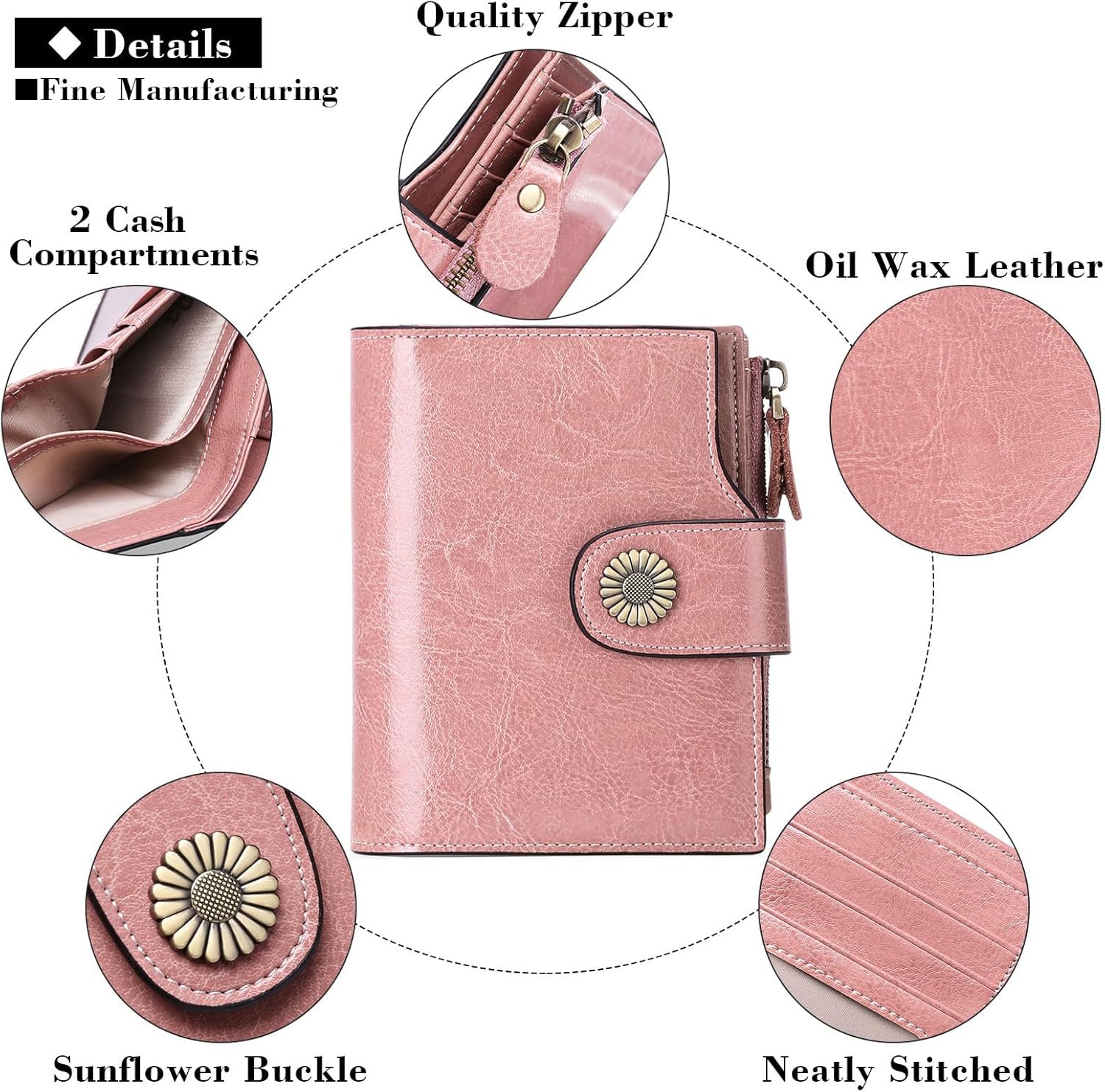 FALAN MULE Small Wallet for Women Leather Bifold Compact Small Womens Wallet with RFID Blocking - Image 5