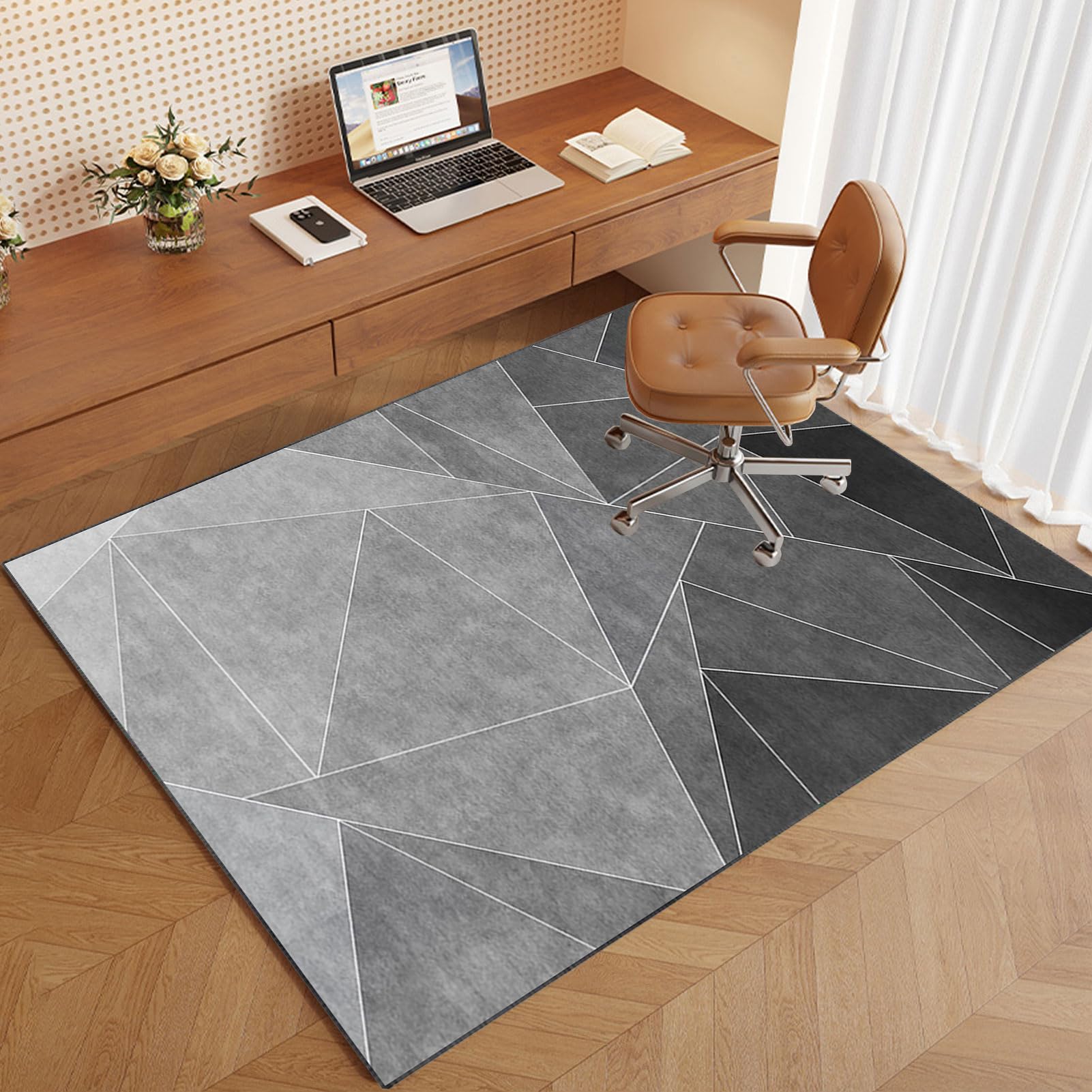 VETCS Wytrzymałe maty na krzesła biurowe na wykładzinę i podłogę z twardego drewna, 140 x 160 cm, ochraniacz na krzesło, mata do domu i biura, mata podłogowa, antypoślizgowa – krzesło na kółkach łatwo