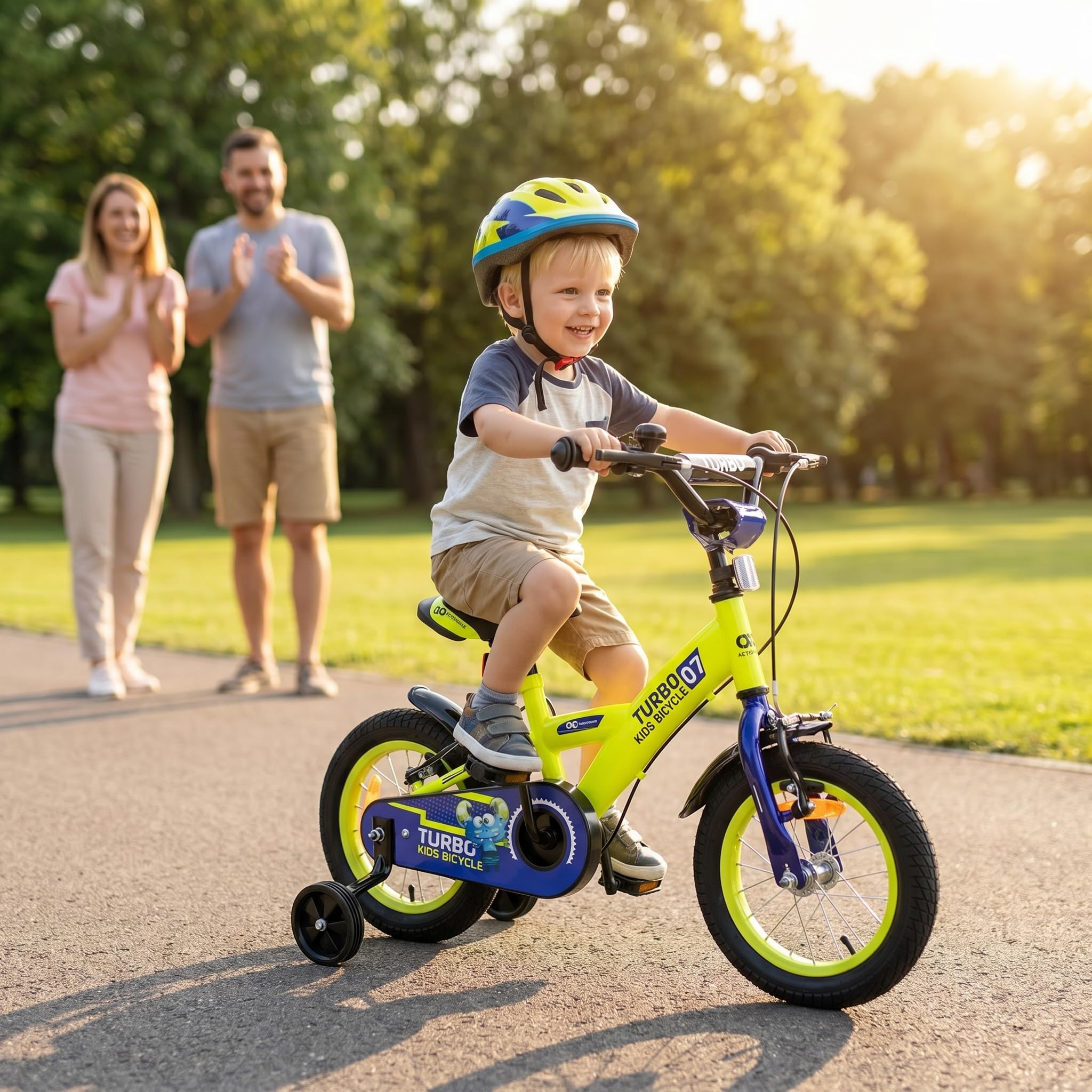 Actionbikes Kinderfahrrad Turbo | 12 16 Zoll - V-Brake Bremsen - Fahrrad für Kinder von 2-7 Jahren - Schutzblech v. / h - Kinder Fahrrad für Mädchen & Jungen - Fahrräder - Bicycle - Kinderrad - Bike