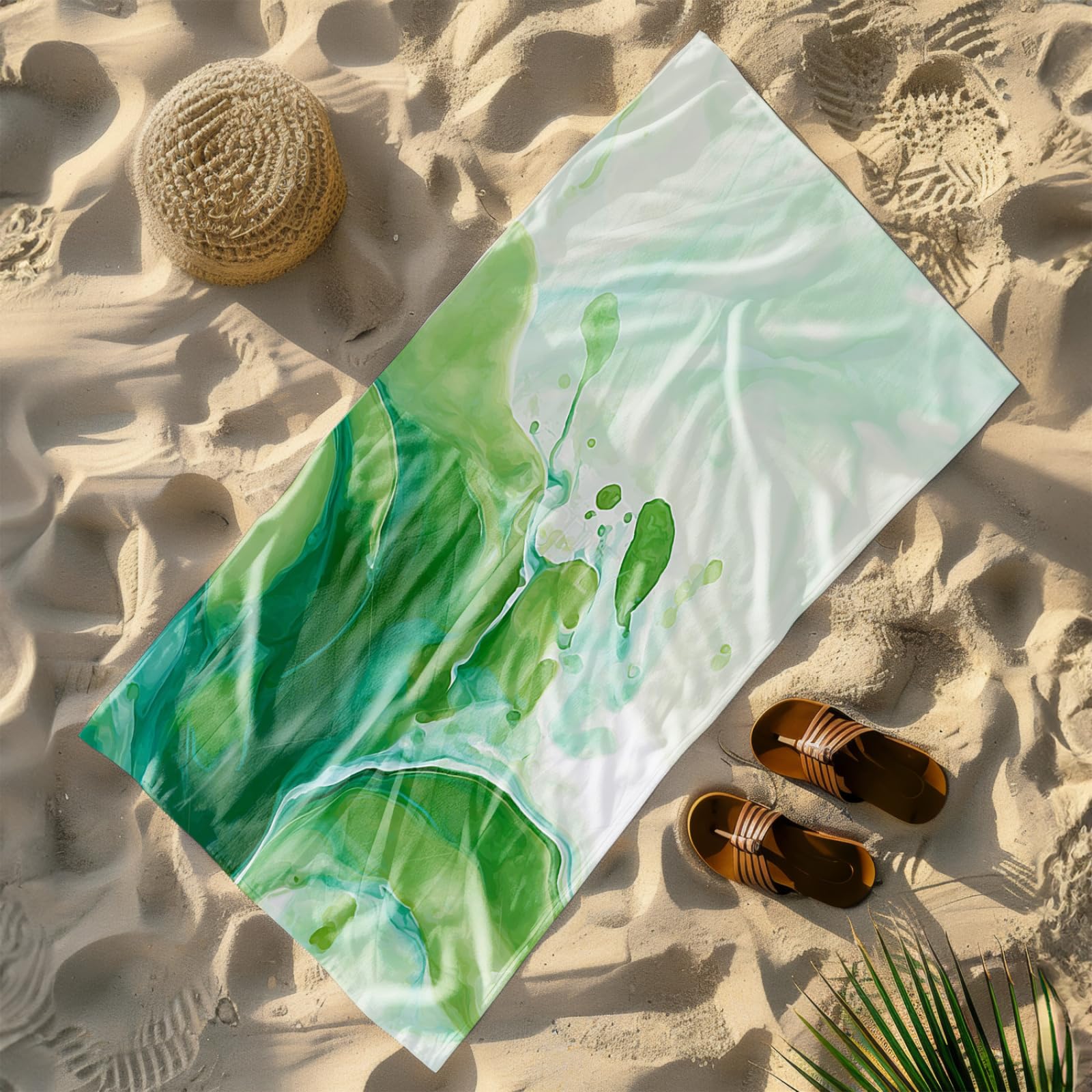 Générique Serviette de Plage 90X180 Abstract Vert Pomme