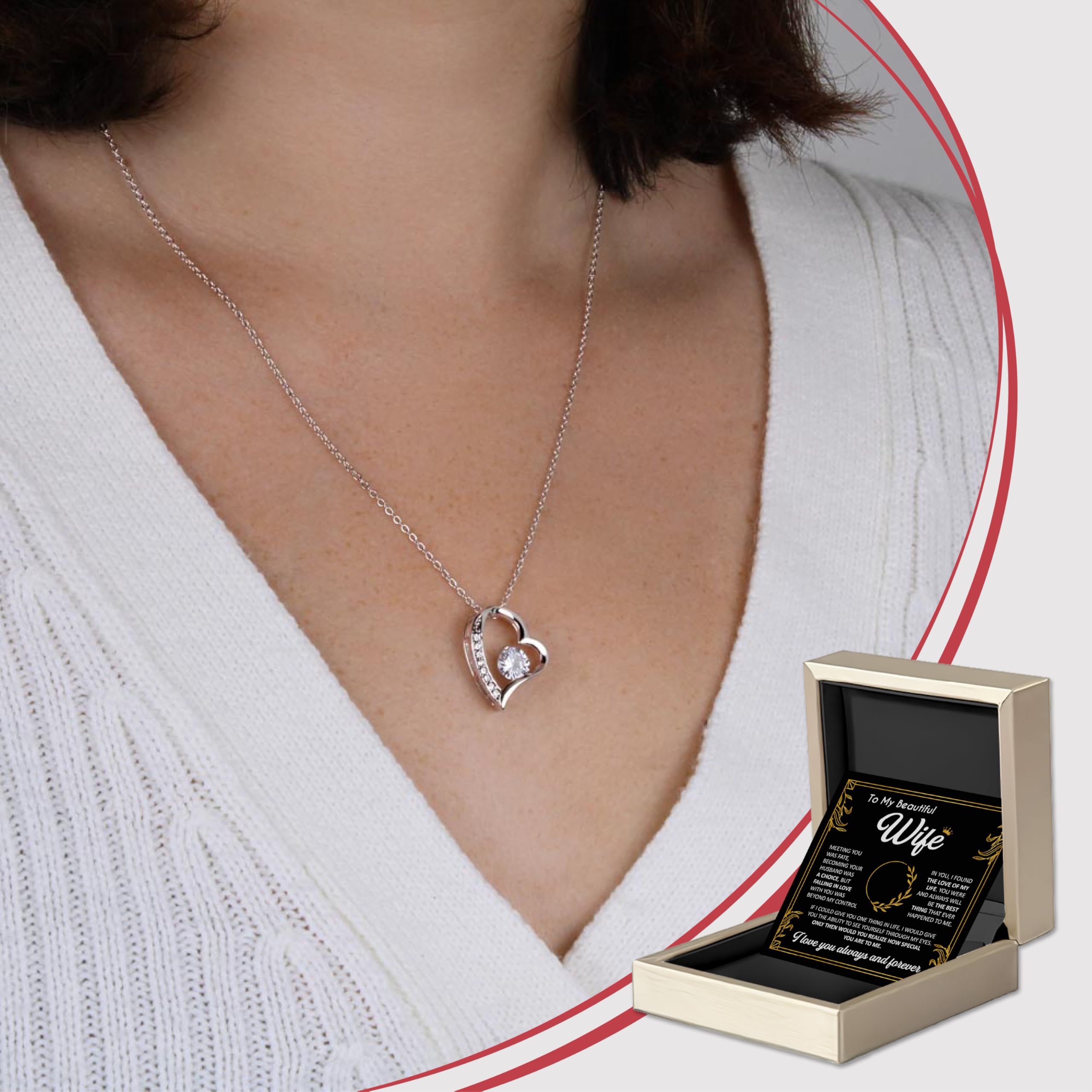Mother Day Gift for Wife, To My Beautiful Wife Necklace from Husband, Soulmate Necklace for Women, Wifey Birthday Gift Ideas from Husband, Anniversary Jewelry Present, Romantic Jewelry for Best Wifey