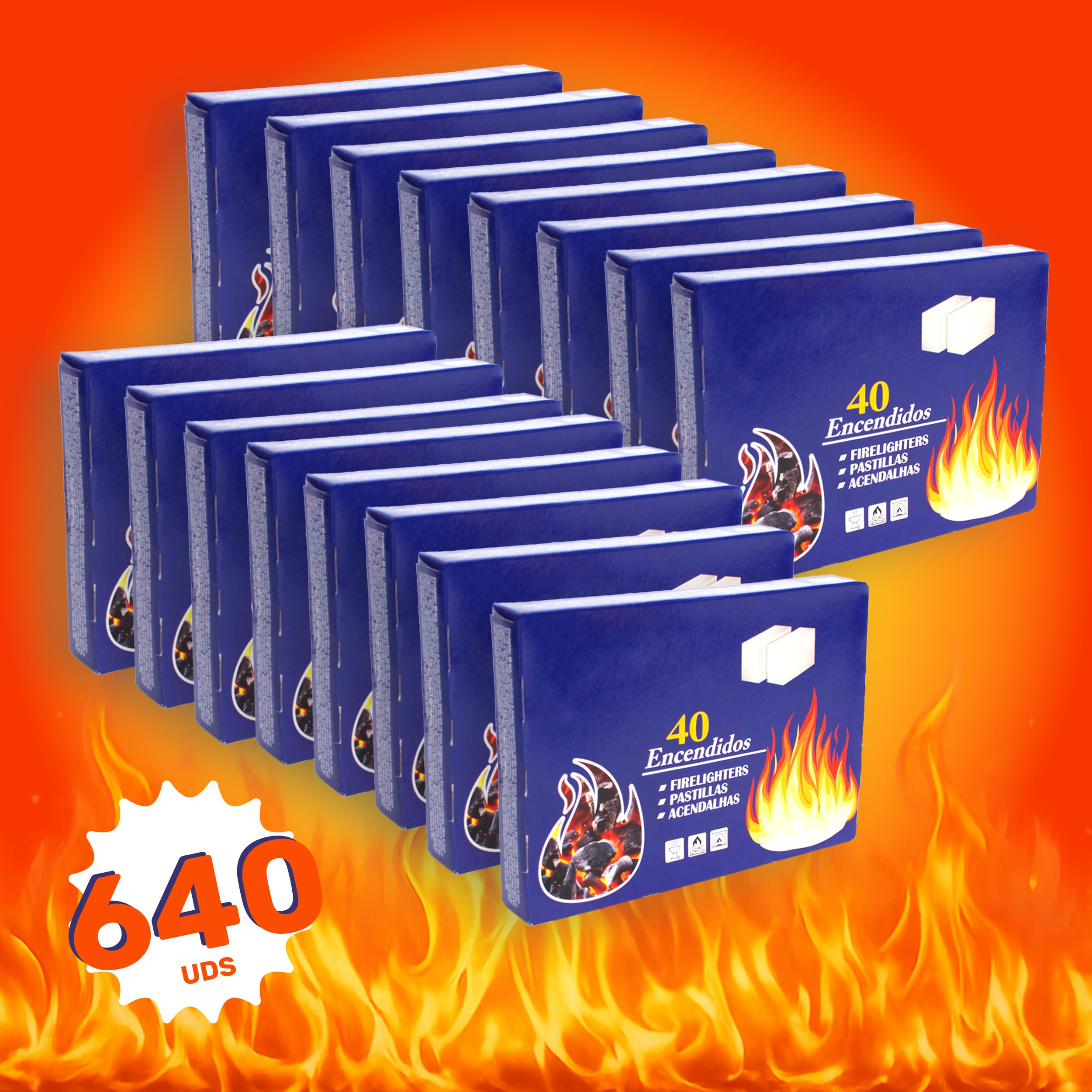 BESCH Pack 12 Pastillas de Encendido para Barbacoas y Chimeneas – Encendido Rápido y Seguro – Iniciador de Fuego Sólido para Leña, Carbón y Fogatas – Ideal para Camping y Exterior