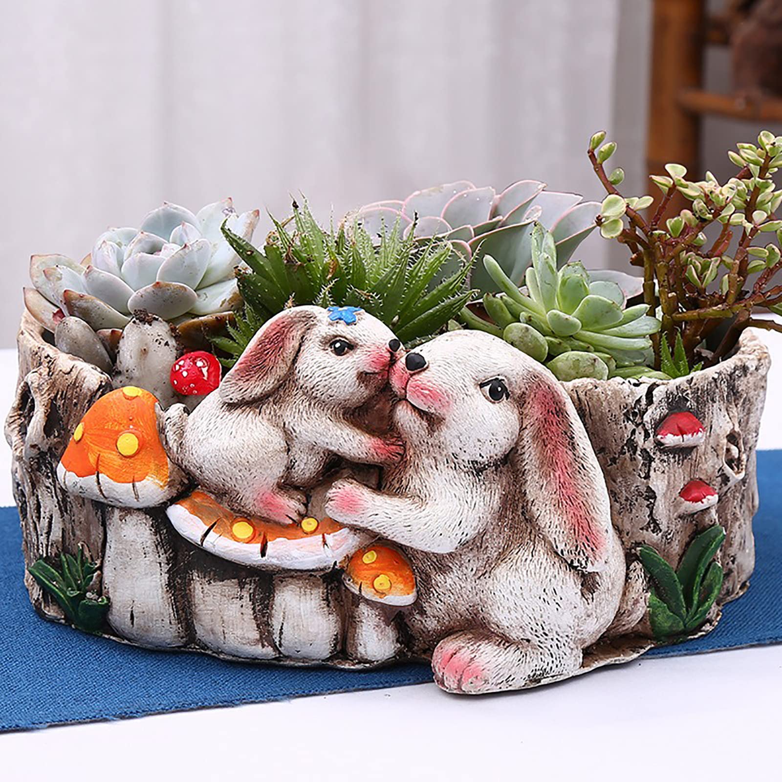 YUANstore Tuin cartoon schattige konijn bloempot, sappige creativiteit, eenvoudige landelijke balkon landschap decoratie licht luxe bloem apparaat