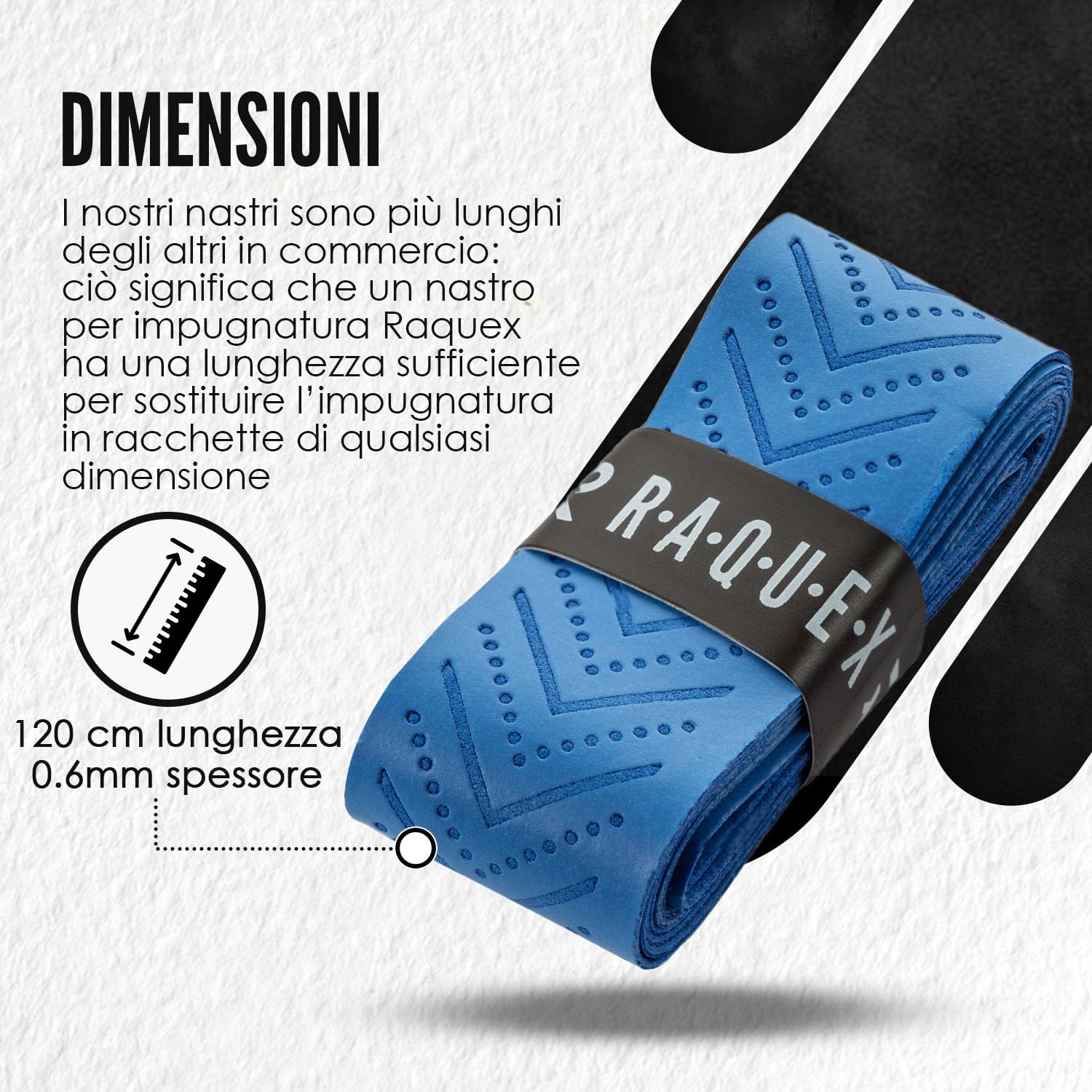Raquex Evolve Nastro Overgrip - per Racchetta da Tennis, Badminton, Squash, Padel, Pickleball - Confezione da 5 overgrip Multicolore per Racchetta - overgrip Resistente, Morbido, Antiscivolo