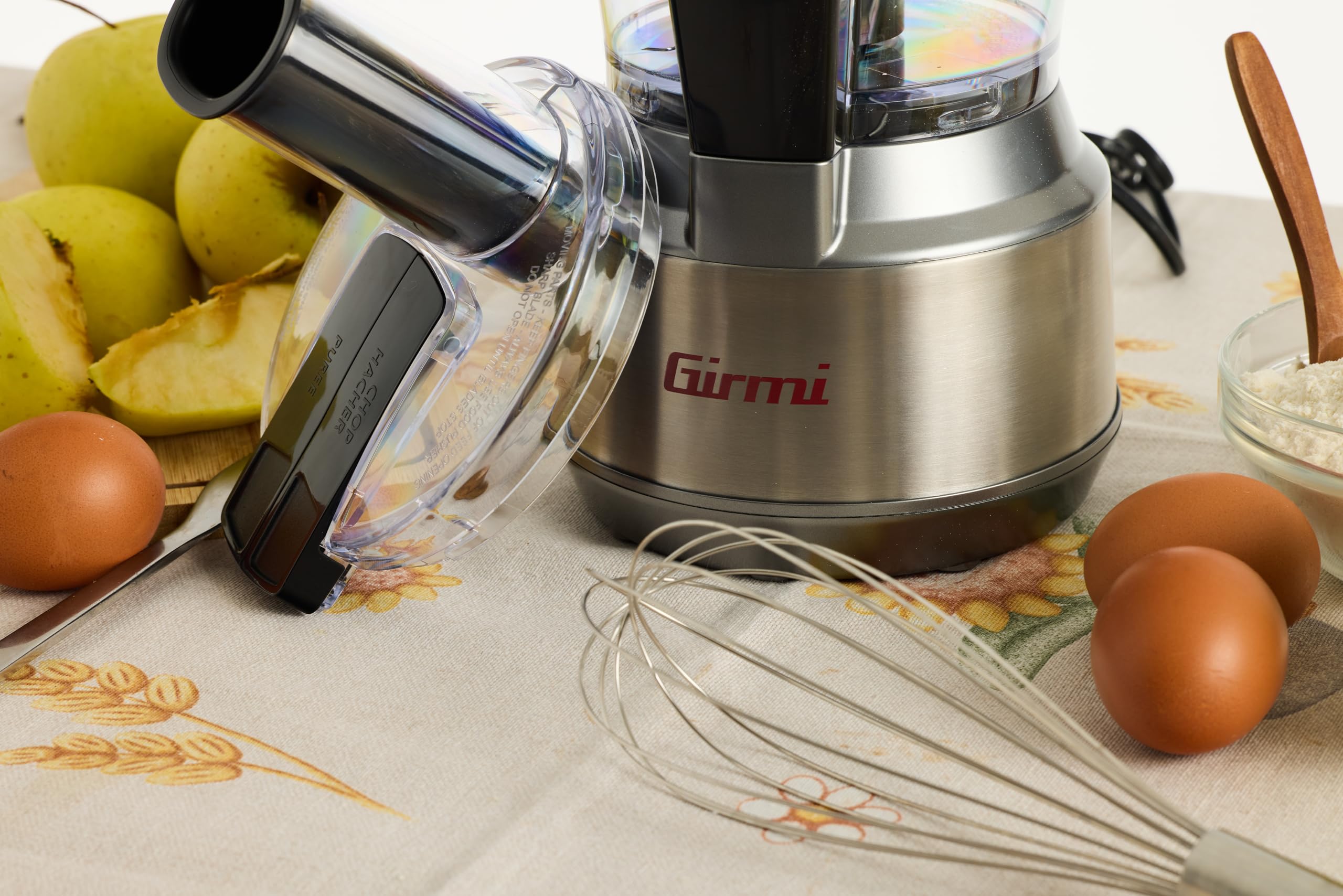 Girmi RB01 "Mastro Pocket" Mini-Robot Multifunzione, 300 W, Capacità 600cc, 2 Velocità, 2 Dischi Inox, Doppia sicurezza, Grigio
