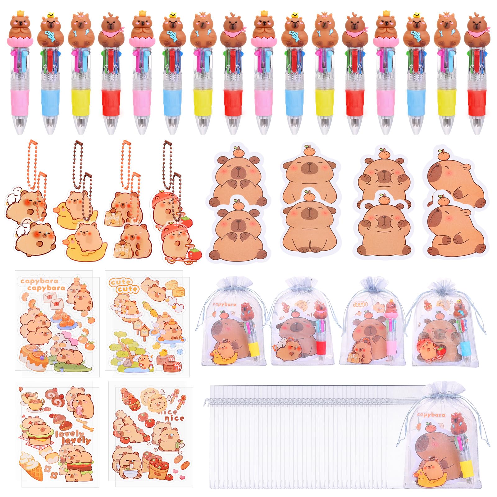 Stylos bille Capybara et pochettes : kits cadeaux d'invités complets - 8