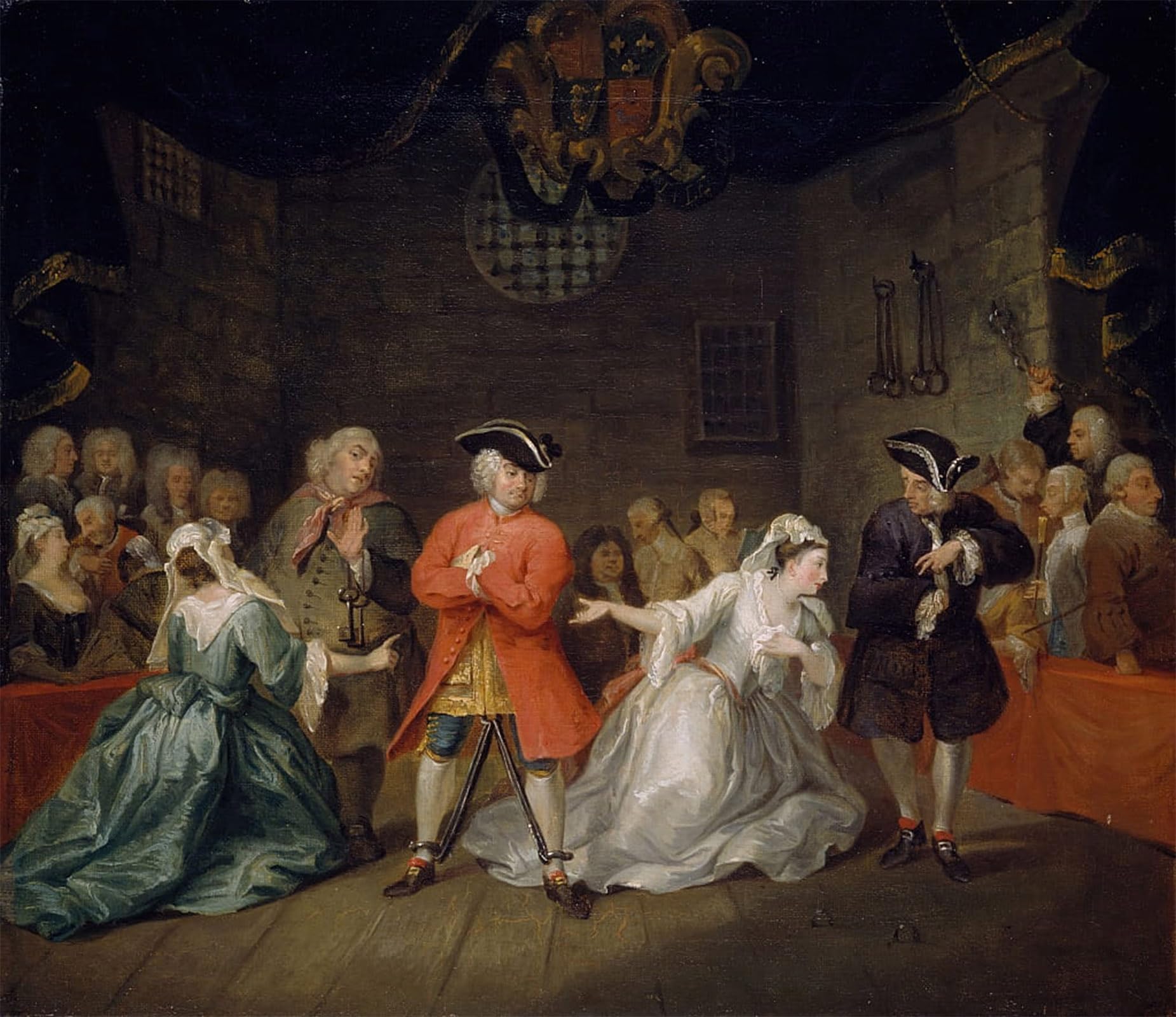 SERENDIPITP Vintage Picture Print on Canvas Wall Art Poster Scene From Gay's the Beggar's Opera by William Hogarth Artwork Print Poster for Wall Decor 60x90cm