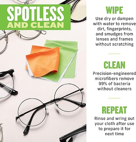 Miniatura 3 de E-Cloth Paño de limpieza de microfibra de alta calidad, limpiador ideal para lentes y lentes, lavable y reutilizable, 100 lavados, 1 paquete