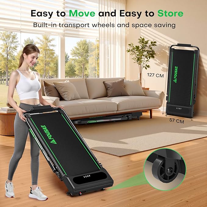Caminadora Eléctrica Plegable 3.0HP Inclinación 10% Negro-Verde miniatura 8
