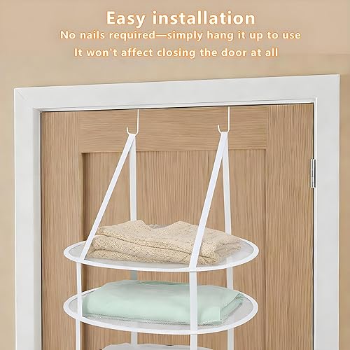 Miniatura 6 de SAMJANE Escurridor para colgar suéteres, malla de flujo de aire de punto urdimbre plana para delicados, diseño plegable de 3 niveles para colgar en