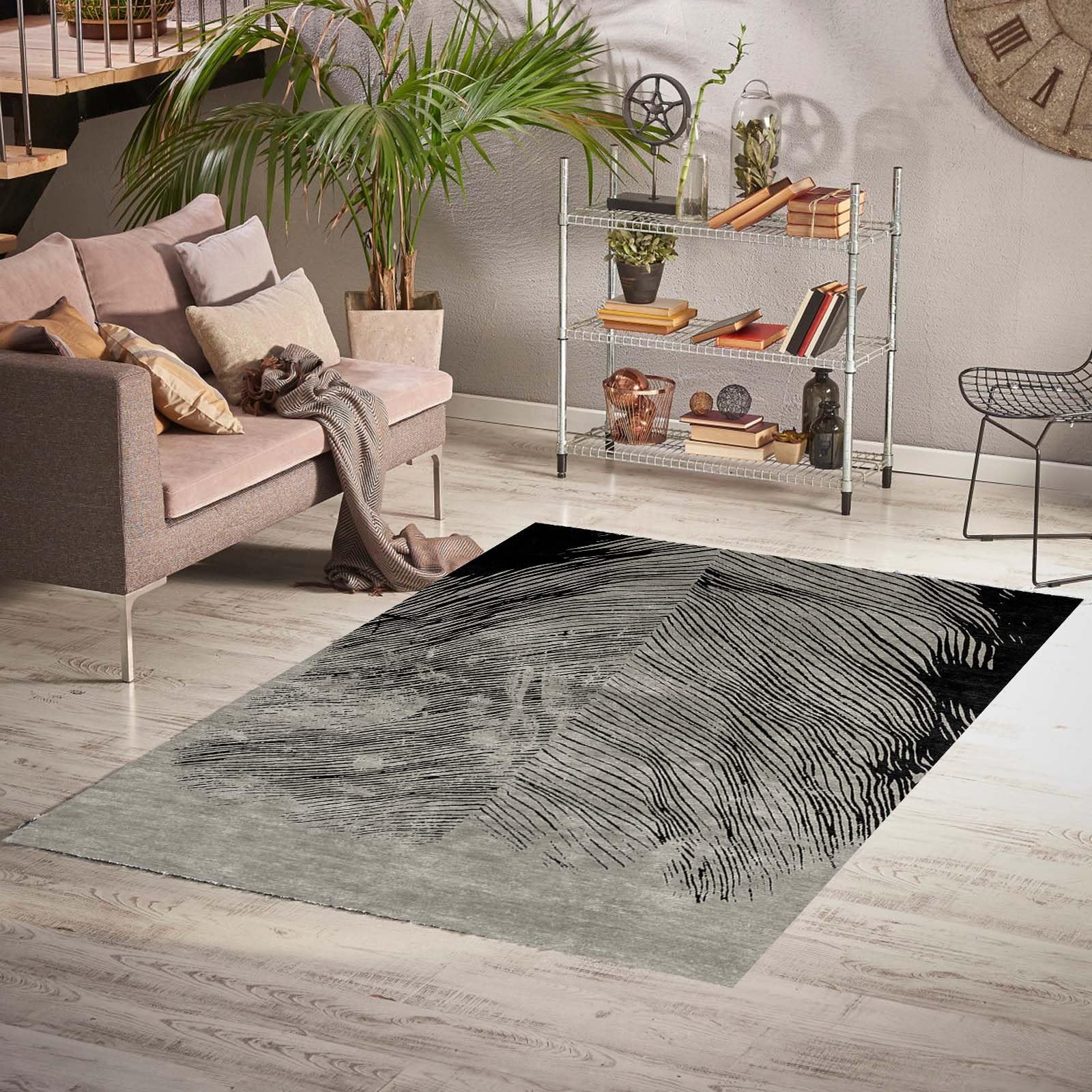 Tapis de cuisine lavable 110x110 cm géométrique pour salle de bain