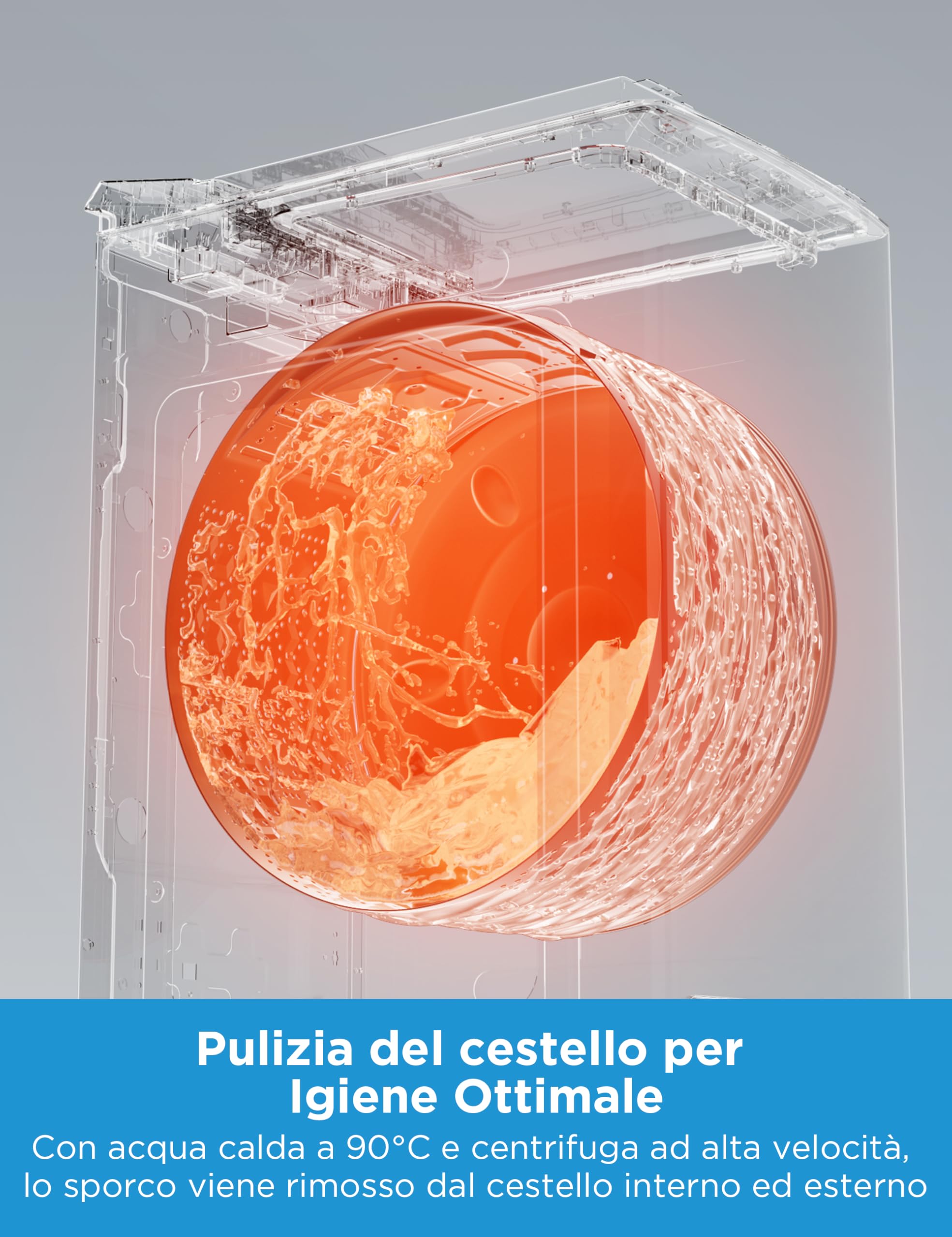Midea MF10ET70B Lavatrice a Carica Dall'alto 7 kg,Classe A,1200 Giri,Vapore,Motore BLDC,SoftOpener,Porta XL,Bianco