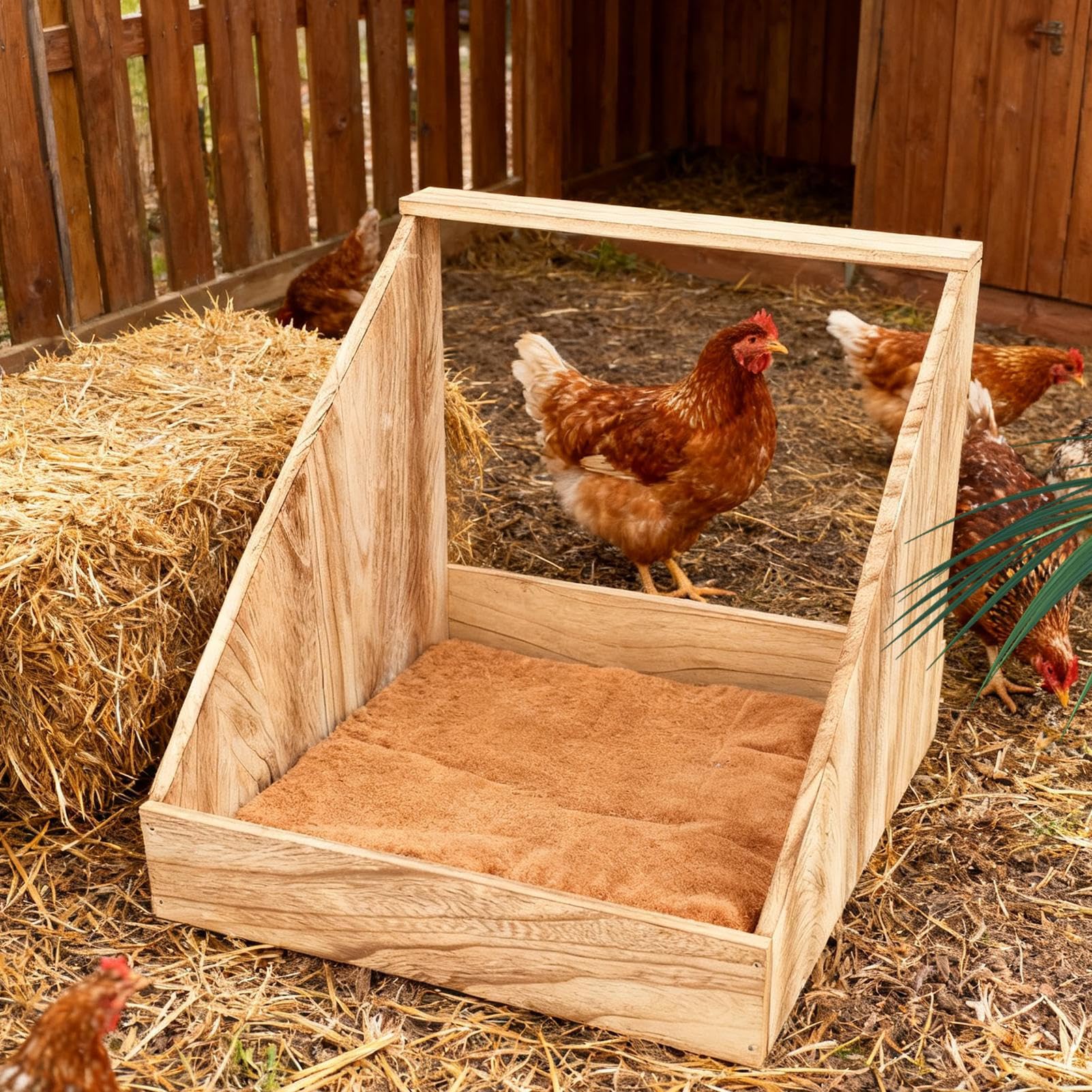 Scatole Per Nidificazione Delle Galline Dotata Di Cuscinetti E Posatoio In | Cassette Per La Deposizione Delle Uova Nel Pollaio Per Galline Pollai Casa Inverno Pollame Appollaiamento Fattori