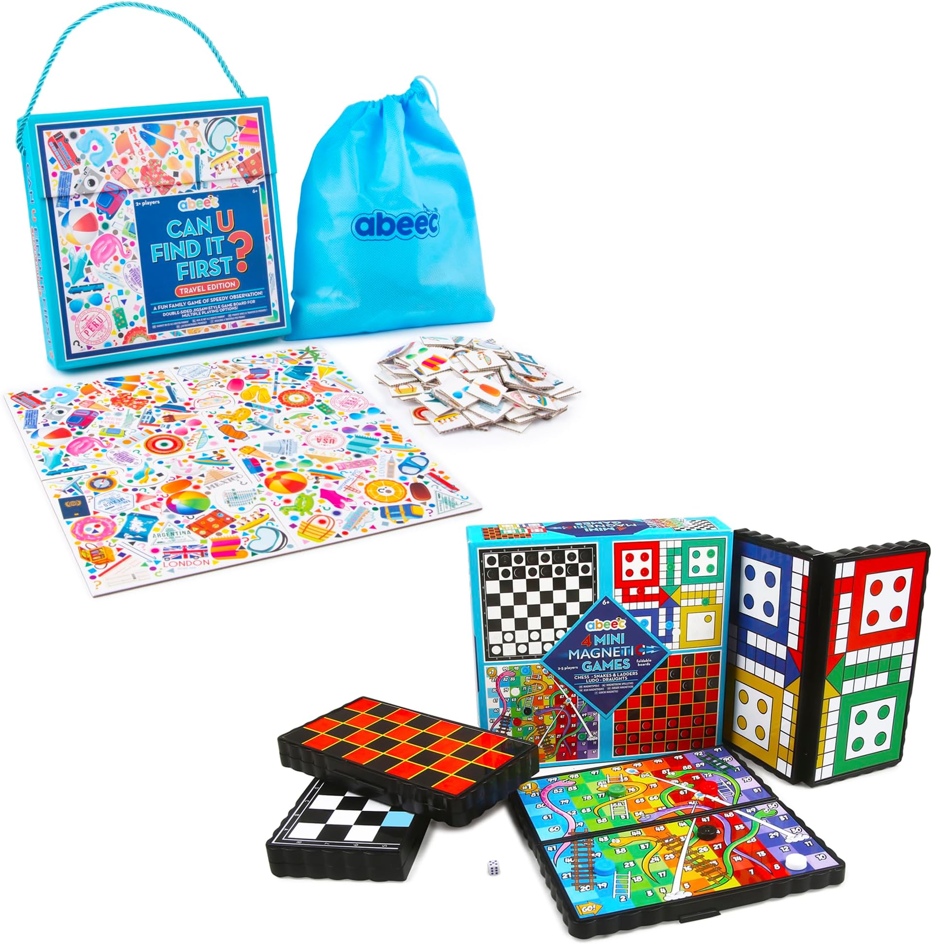 Sponsored Ad – abeec Travel Game Pack For Kids, Includes 4 Mini Magnetic Games & Can U Find It First? Perfect Games For Planes, Travel, Car Trips